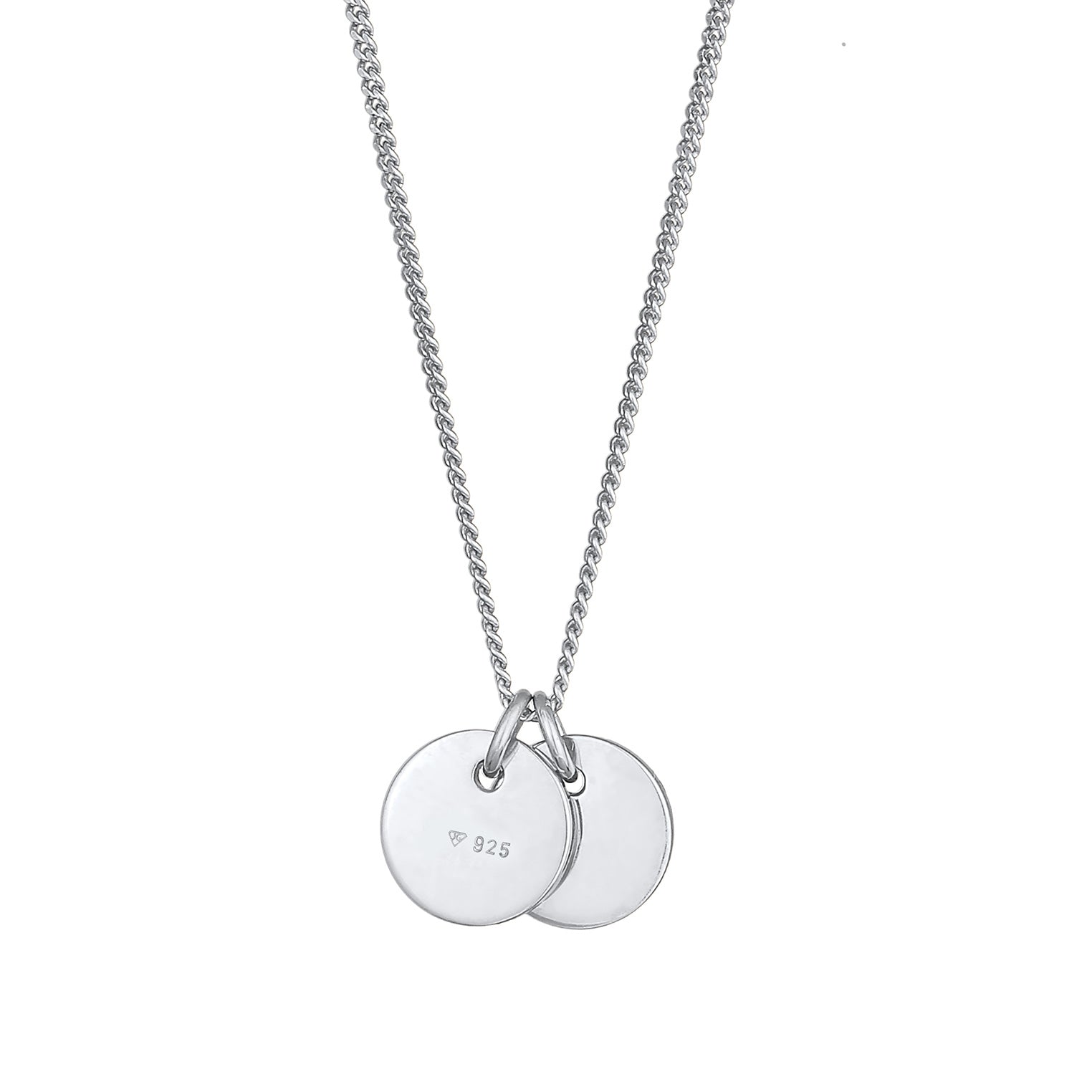 Silber - Elli | Halskette Plättchen Coin | 925er Sterling Silber