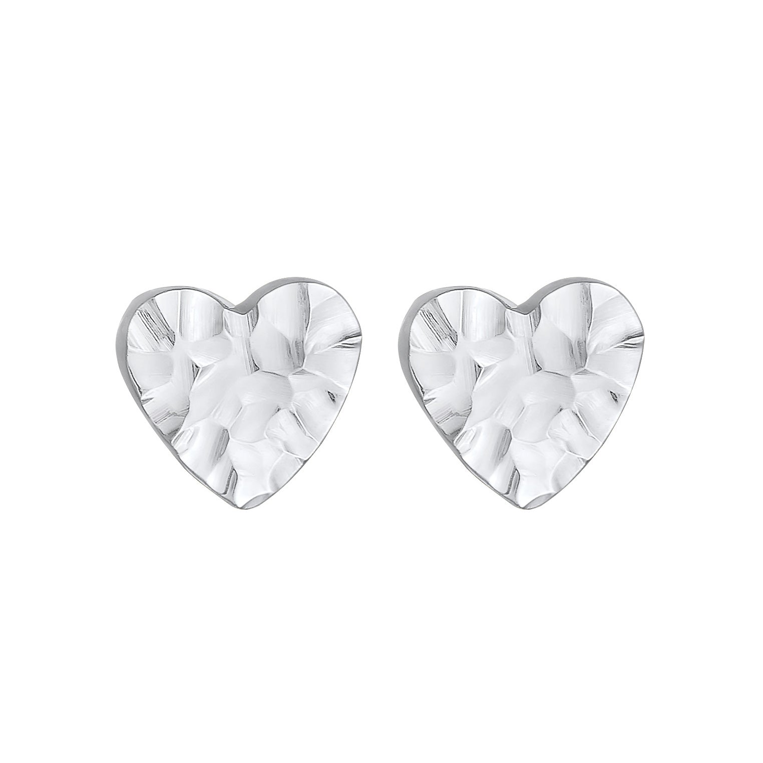Silber - Elli | Ohrstecker Herz Organic | 925er Sterling Silber