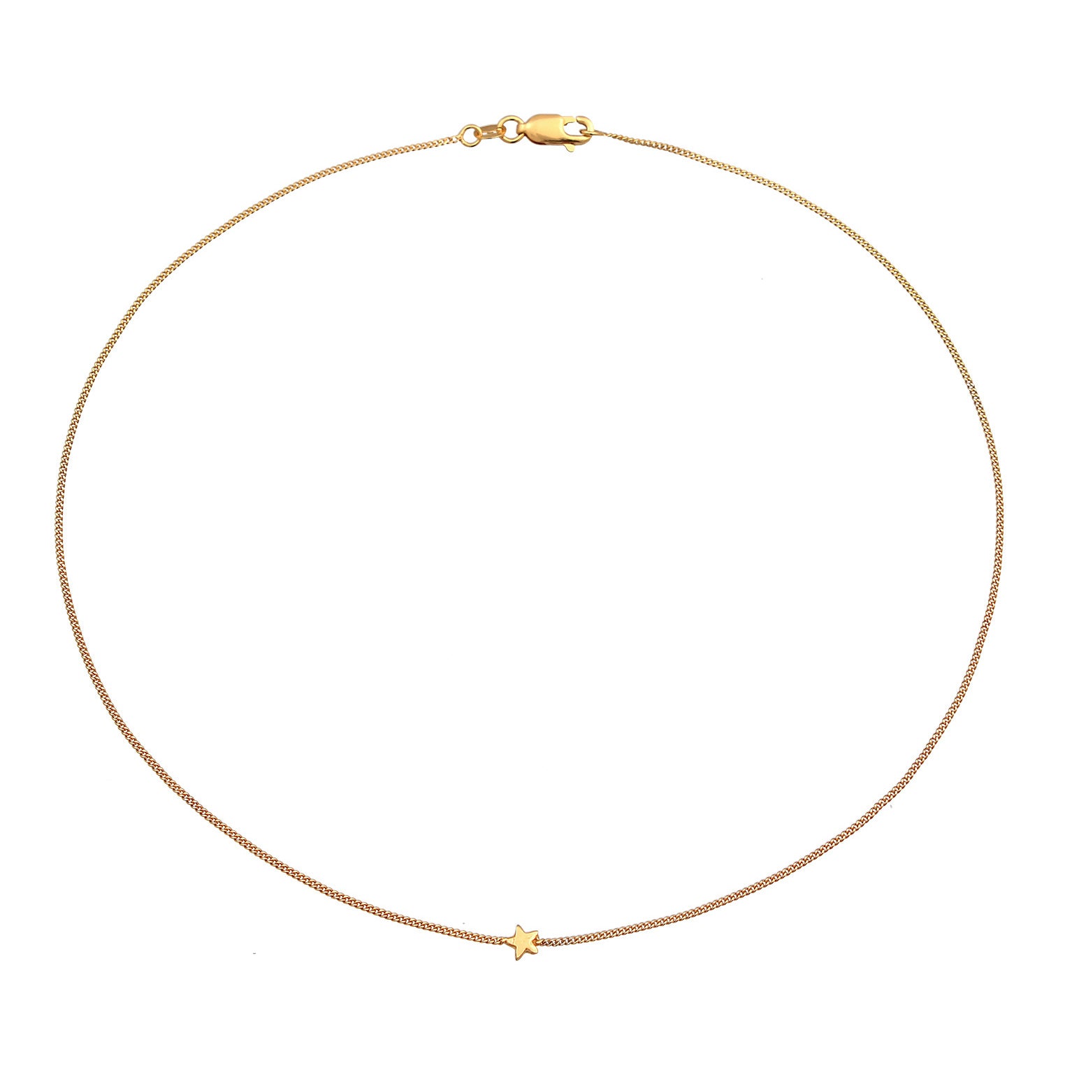 Gold - Elli PREMIUM | Choker Stern | 375er Gelbgold