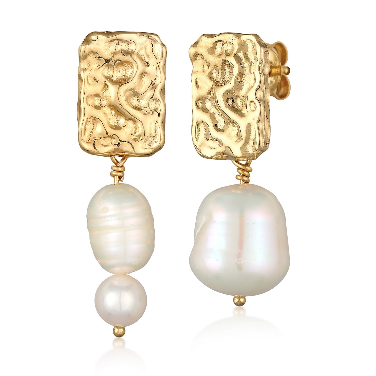 Gold - Elli PREMIUM | Ohrstecker | Süßwasserperle | 925er Sterling Silber