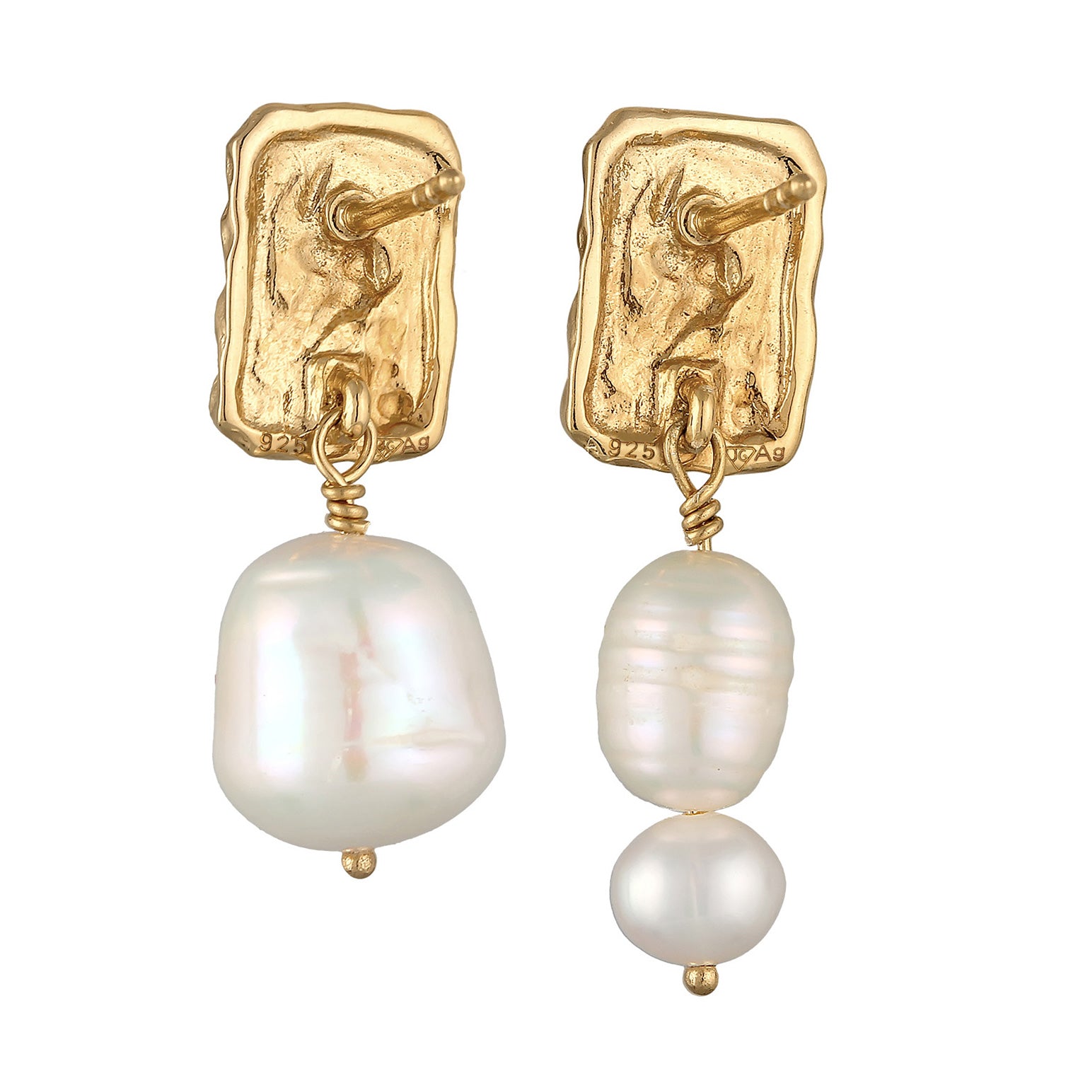 Gold - Elli PREMIUM | Ohrstecker | Süßwasserperle | 925er Sterling Silber