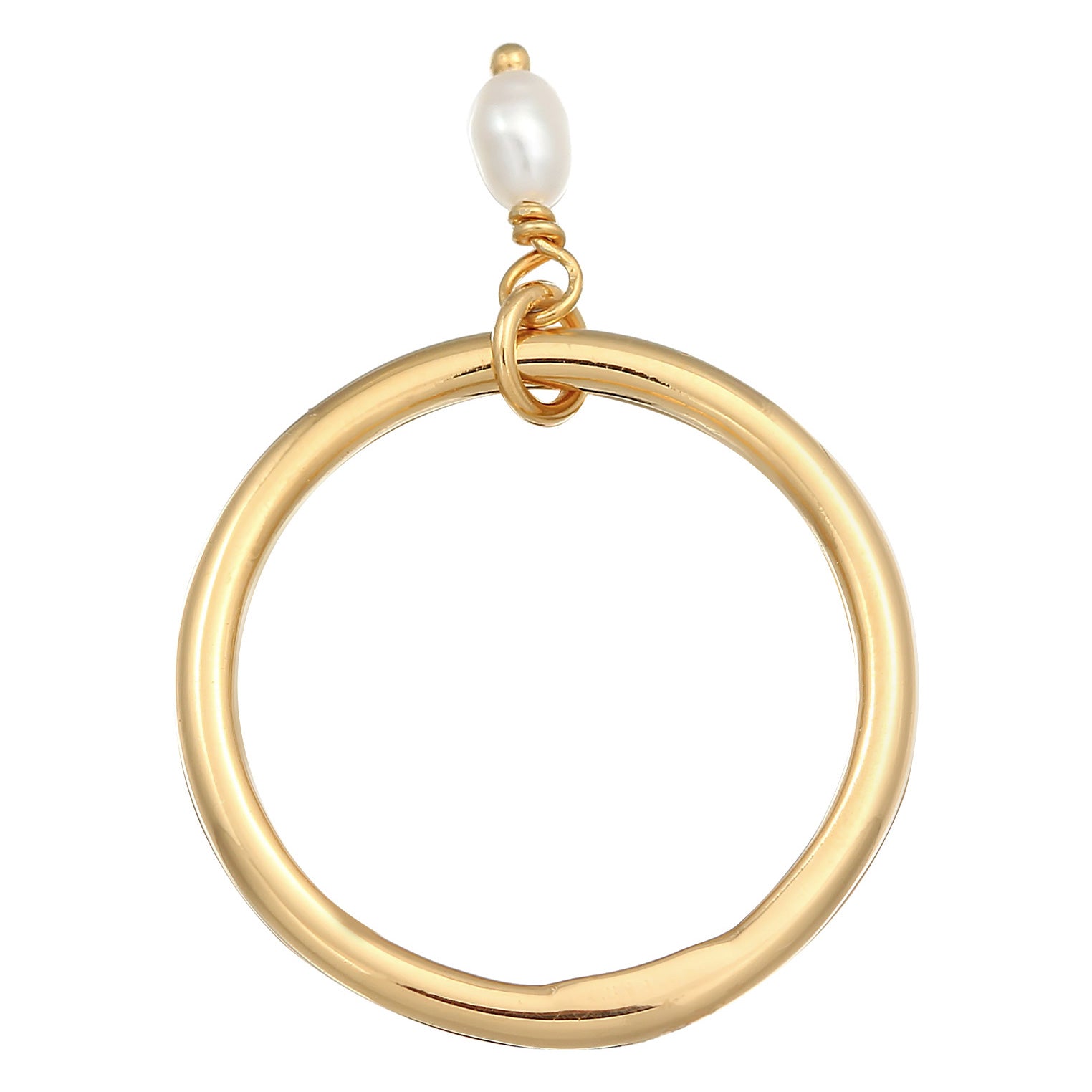 Gold - Elli | Bandring | Süßwasserperle | 925er Sterling Silber
