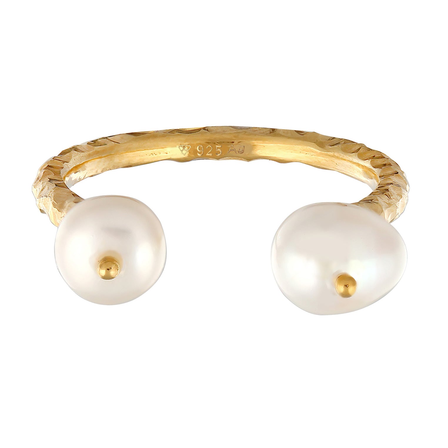 Gold - Elli PREMIUM | Ring Offen | Süßwasserzuchtperle | 925er Sterling Silber