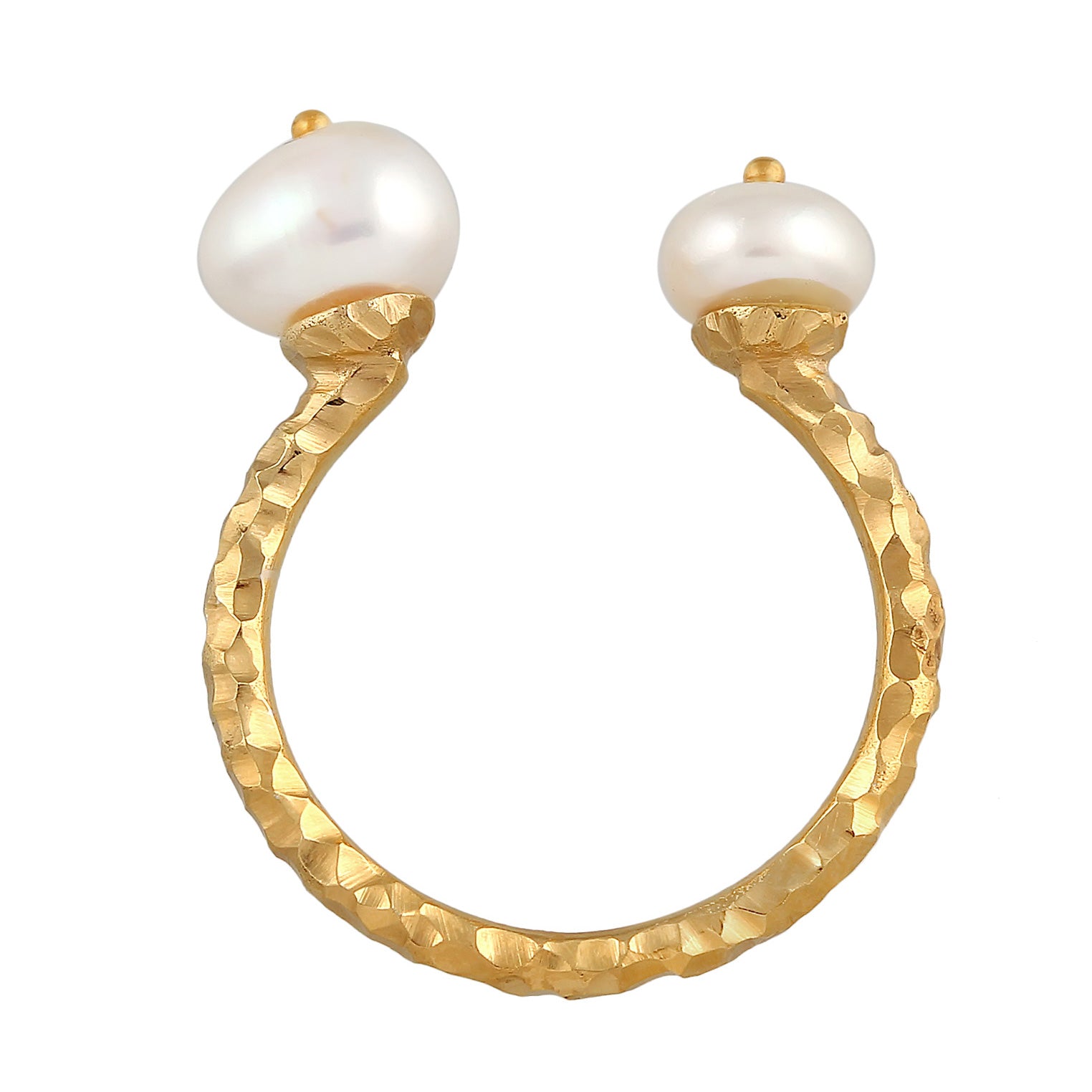 Gold - Elli PREMIUM | Ring Offen | Süßwasserzuchtperle | 925er Sterling Silber