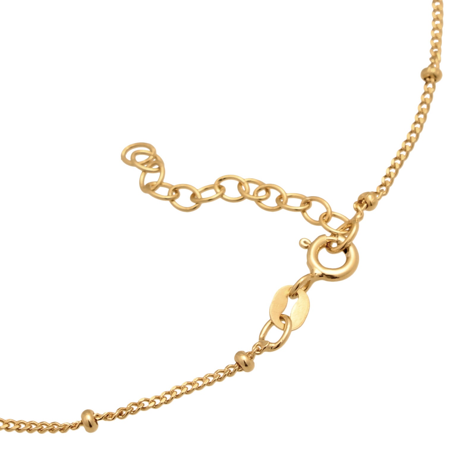 Orange - Elli | Kugel-Fußkettchen Herz | Emaille (Pink) | 925er Sterling Silber Vergoldet