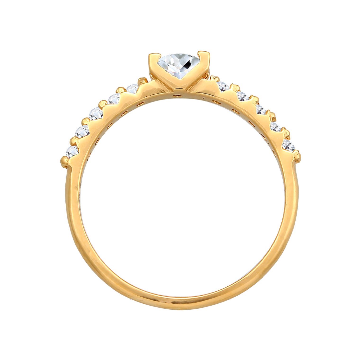 Gold - Elli PREMIUM | Solitär-Ring Verlobung | Topas (Weiß) | 375er Gelbgold