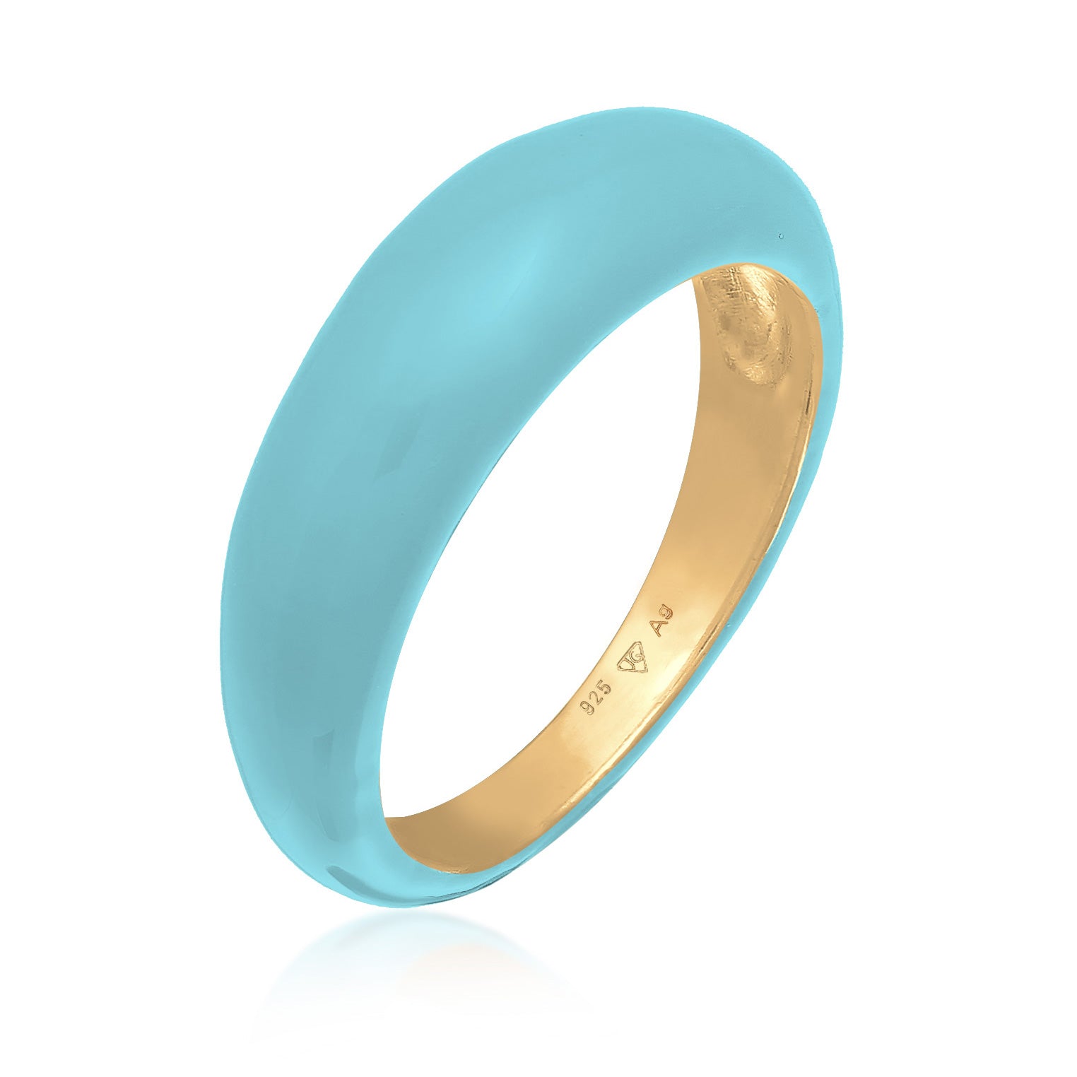Hellblau - Elli | Bandring Pastell | Emaille | 925er Sterling Silber