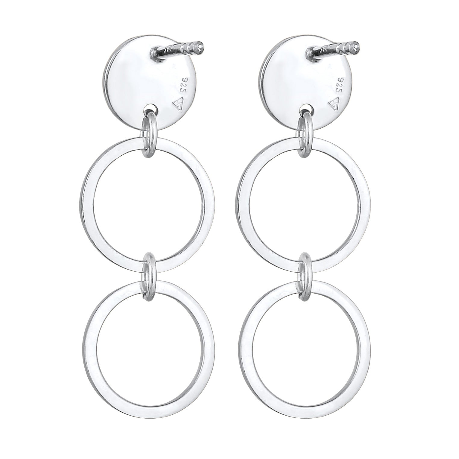 Silber - Elli | Ohrhänger Plättchen Ringe | 925er Sterling Silber