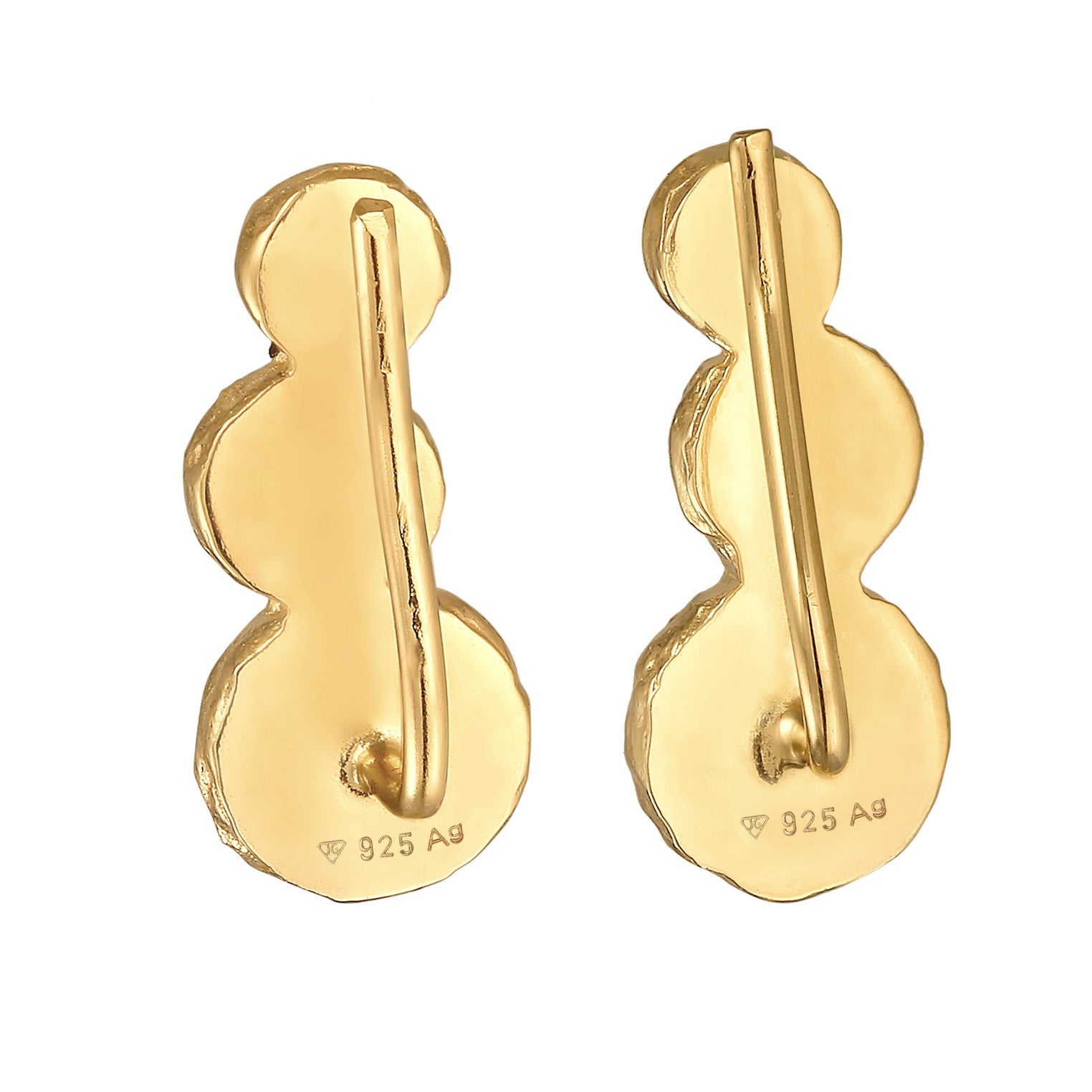 Gold - Elli | Earclimber Organic | Süßwasserperlen | 925er Sterling Silber Vergoldet