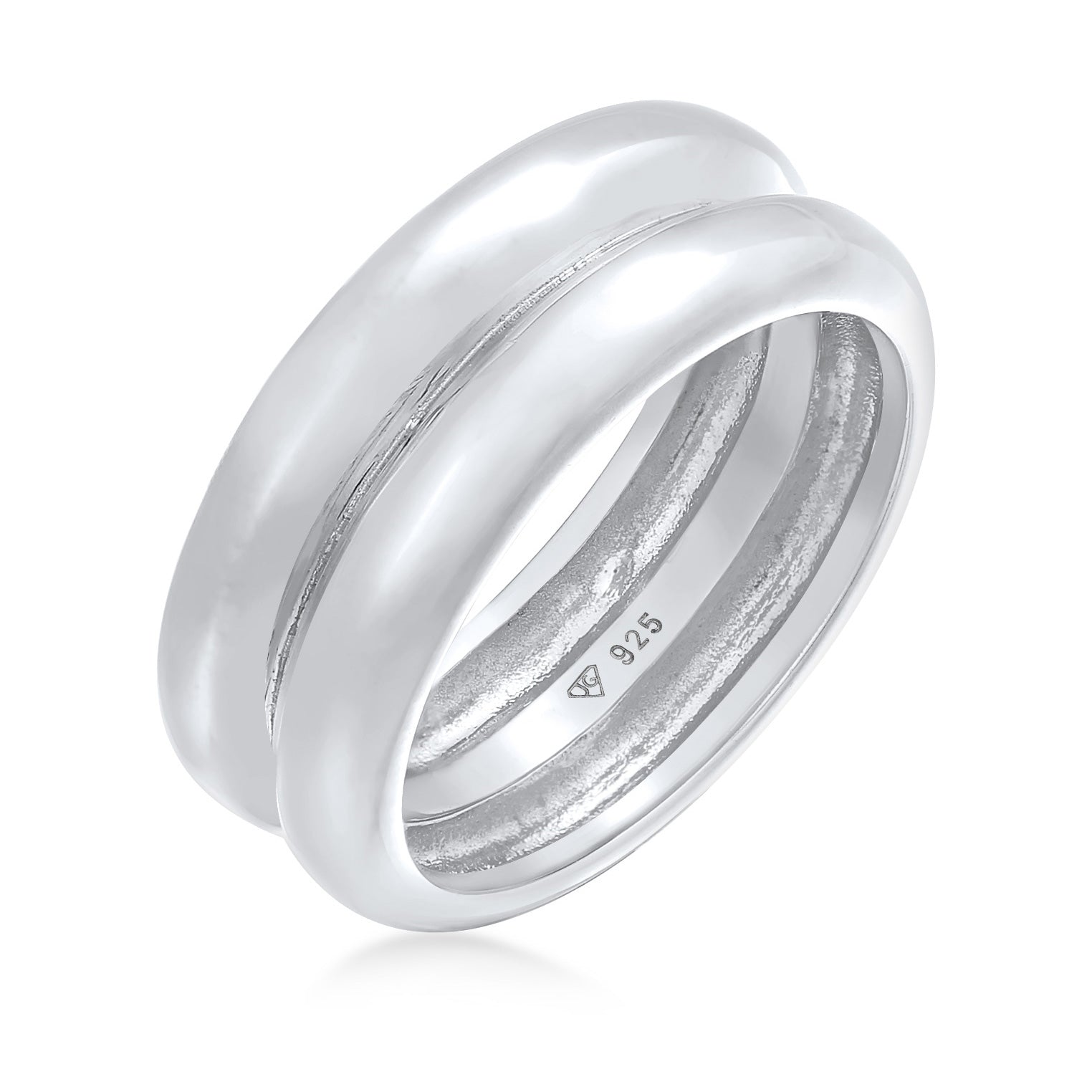 Silber - Elli PREMIUM | Bandring Double Unisex 925 Ring