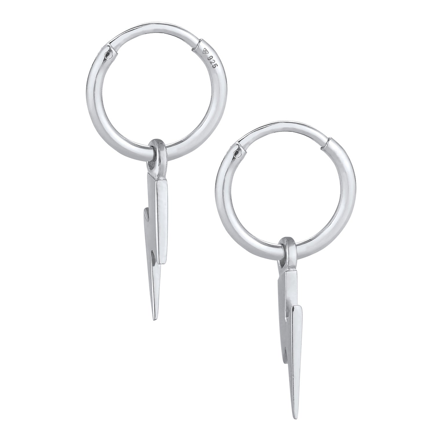 Silber - Elli PREMIUM | Creolen Blitz | 925er Sterling Silber