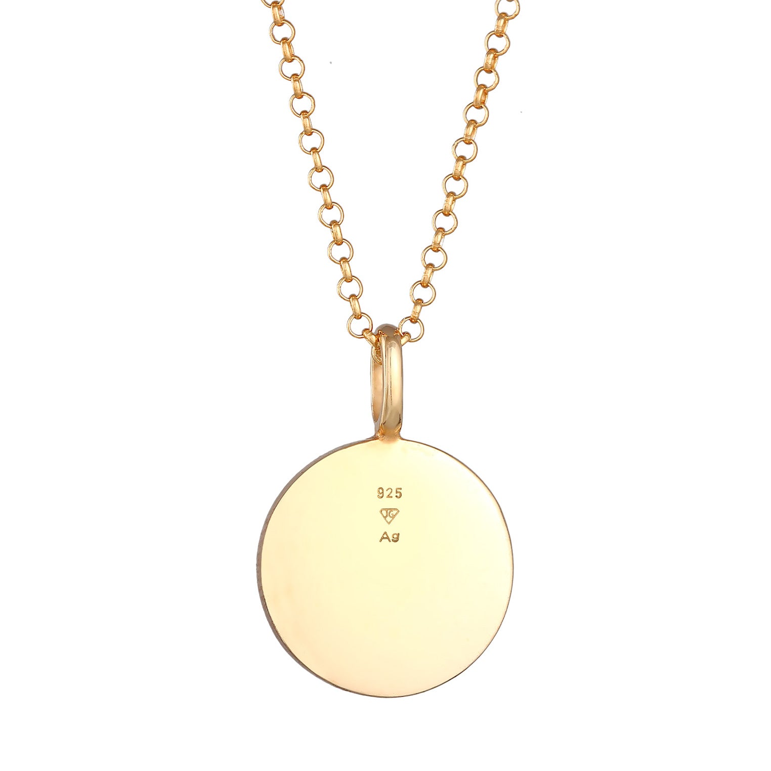 Blau - Elli | Halskette mit Smiling Face | Emaille (Blau) | 925er Sterling Silber Vergoldet