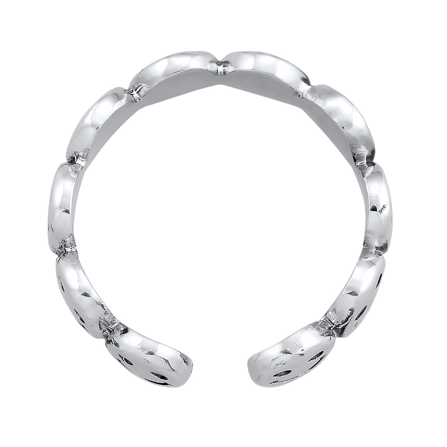 Silber - Elli | Bandring mit Smiling Face Offen | 925er Sterling Silber