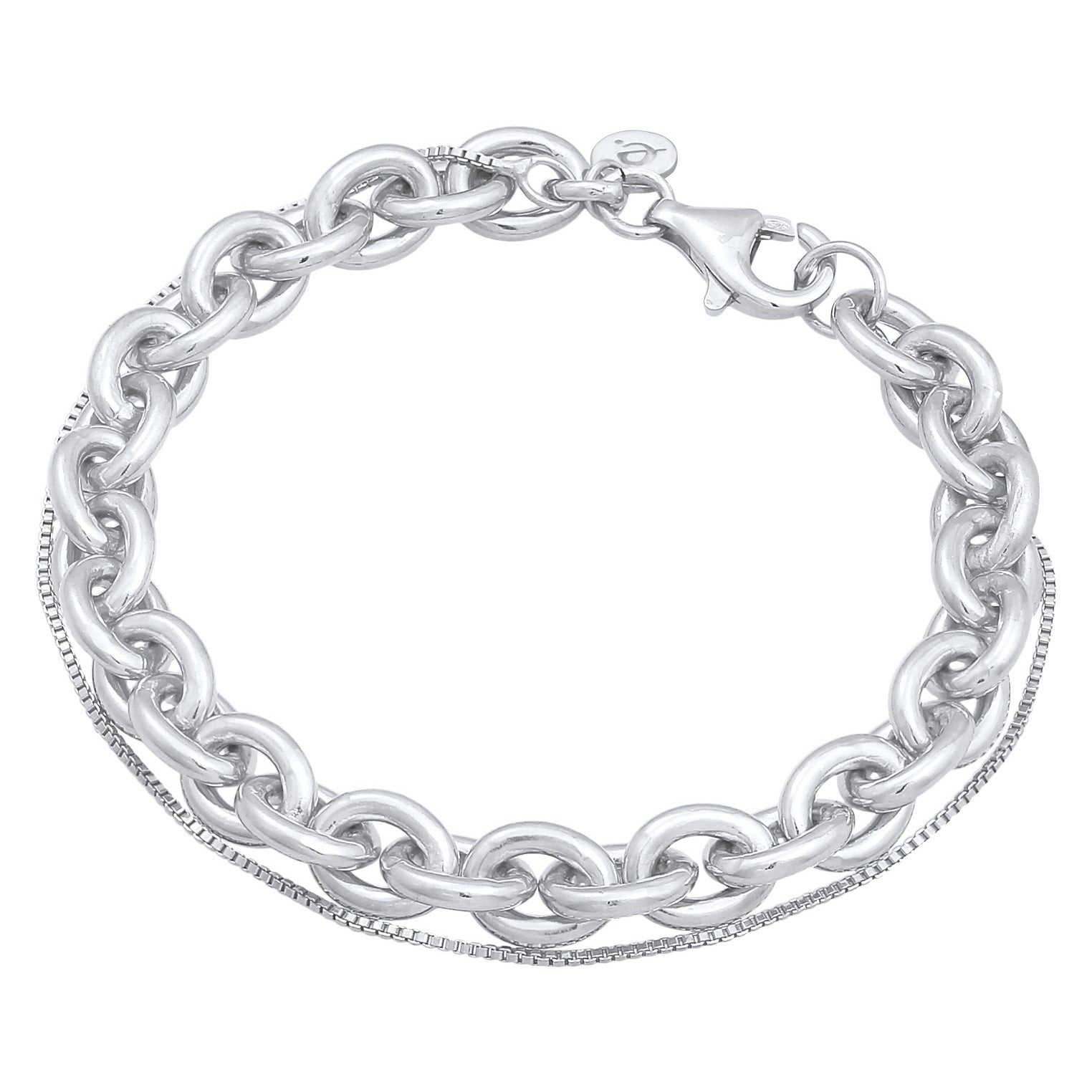 Silber - Elli PREMIUM | Layer-Armband Glieder | 925er Sterling Silber
