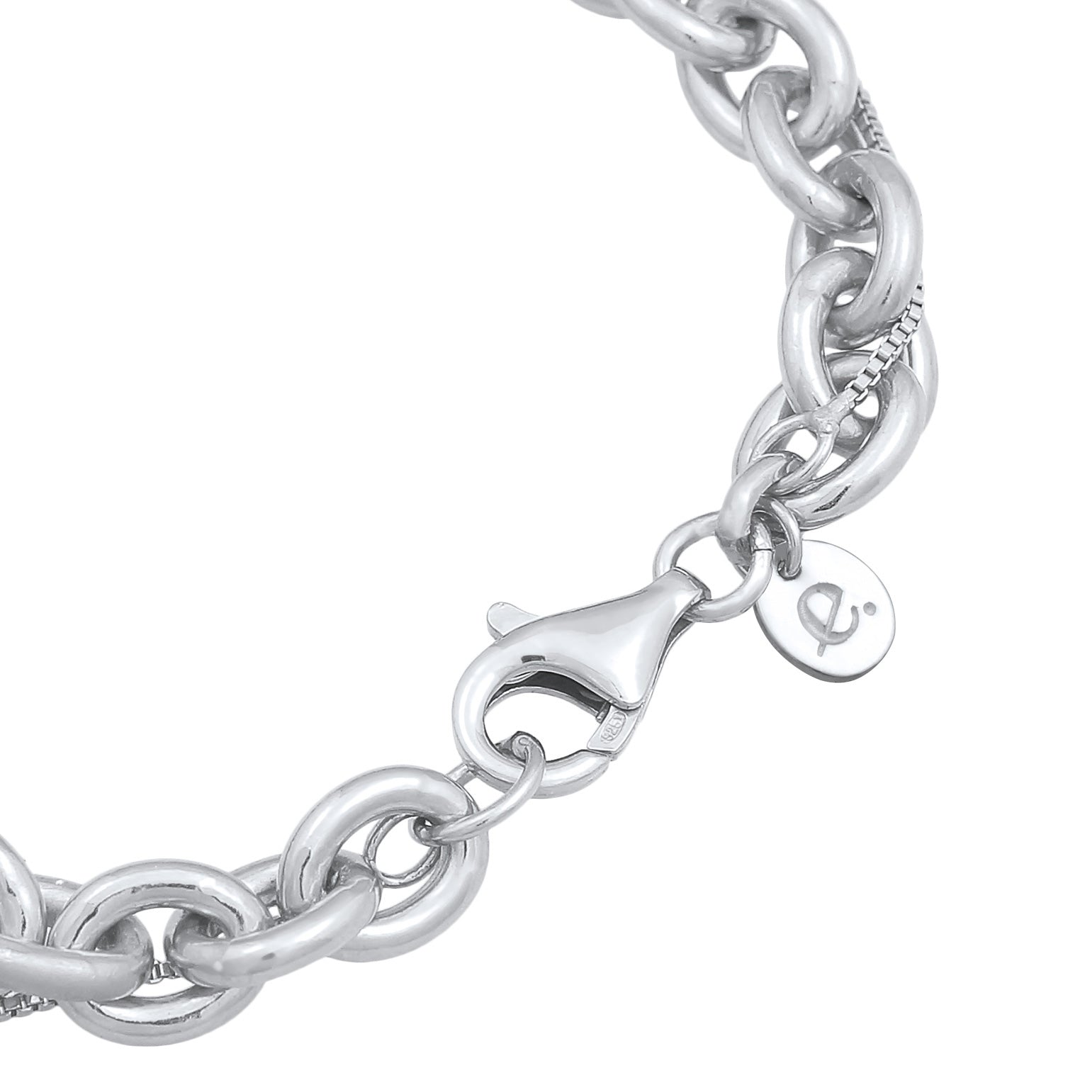 Silber - Elli PREMIUM | Layer-Armband Glieder | 925er Sterling Silber