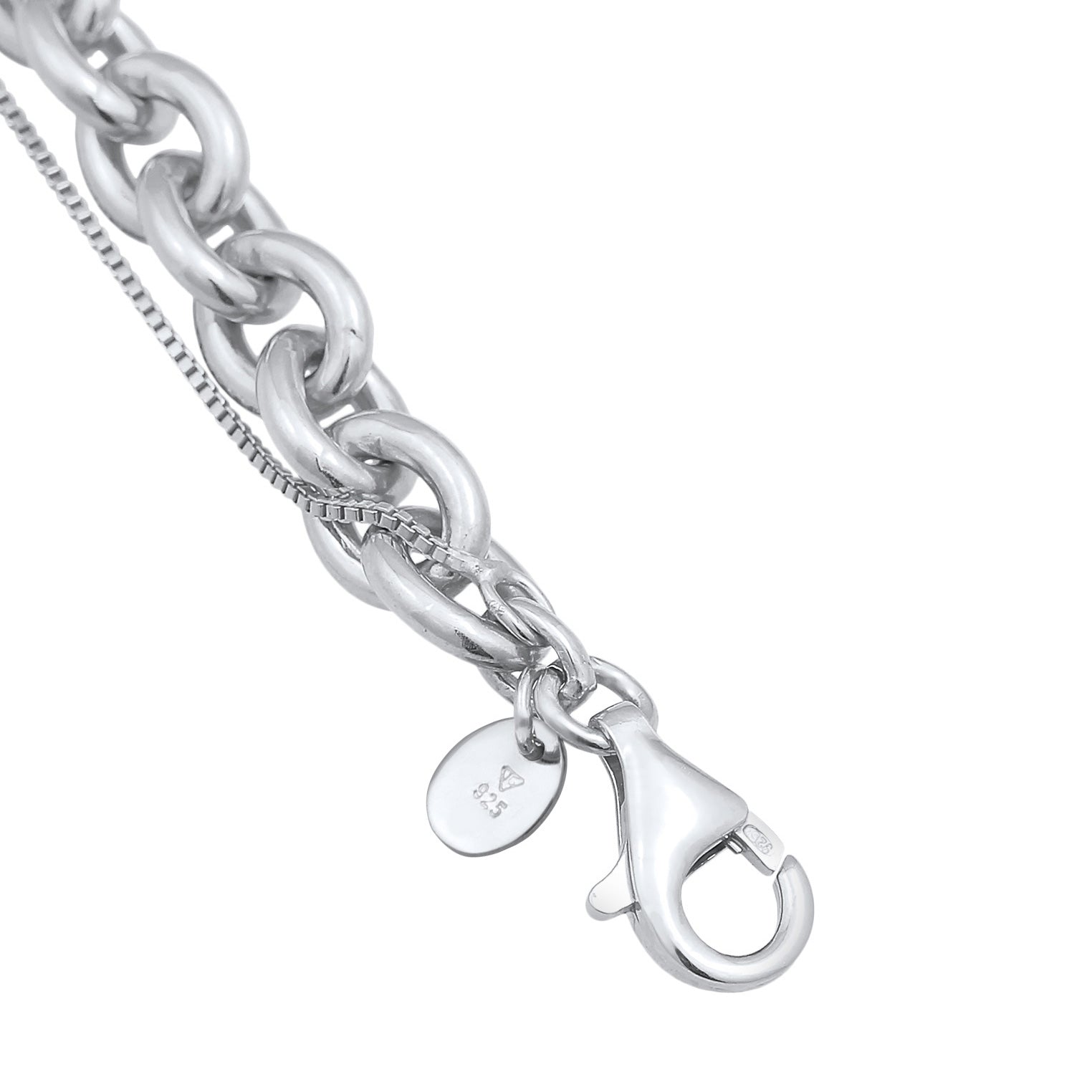 Silber - Elli PREMIUM | Layer-Armband Glieder | 925er Sterling Silber