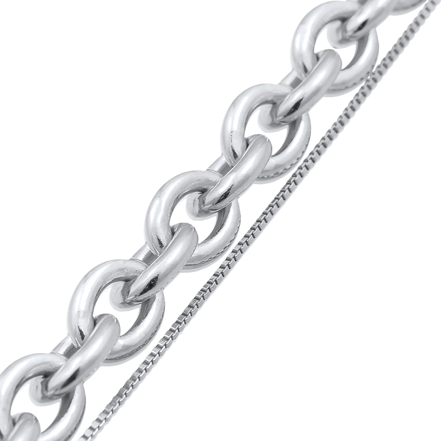 Silber - Elli PREMIUM | Layer-Armband Glieder | 925er Sterling Silber