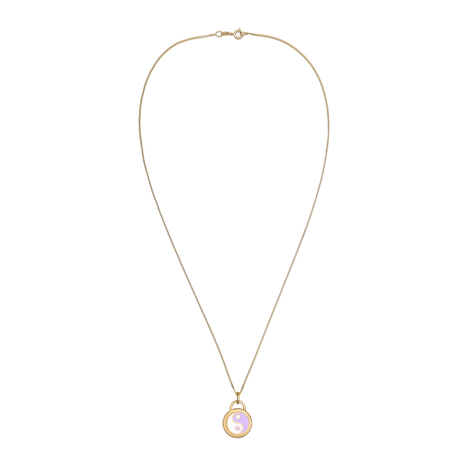 Gold - Elli | Halskette Ying Yang | Emaille | 925er Sterling Silber Vergoldet