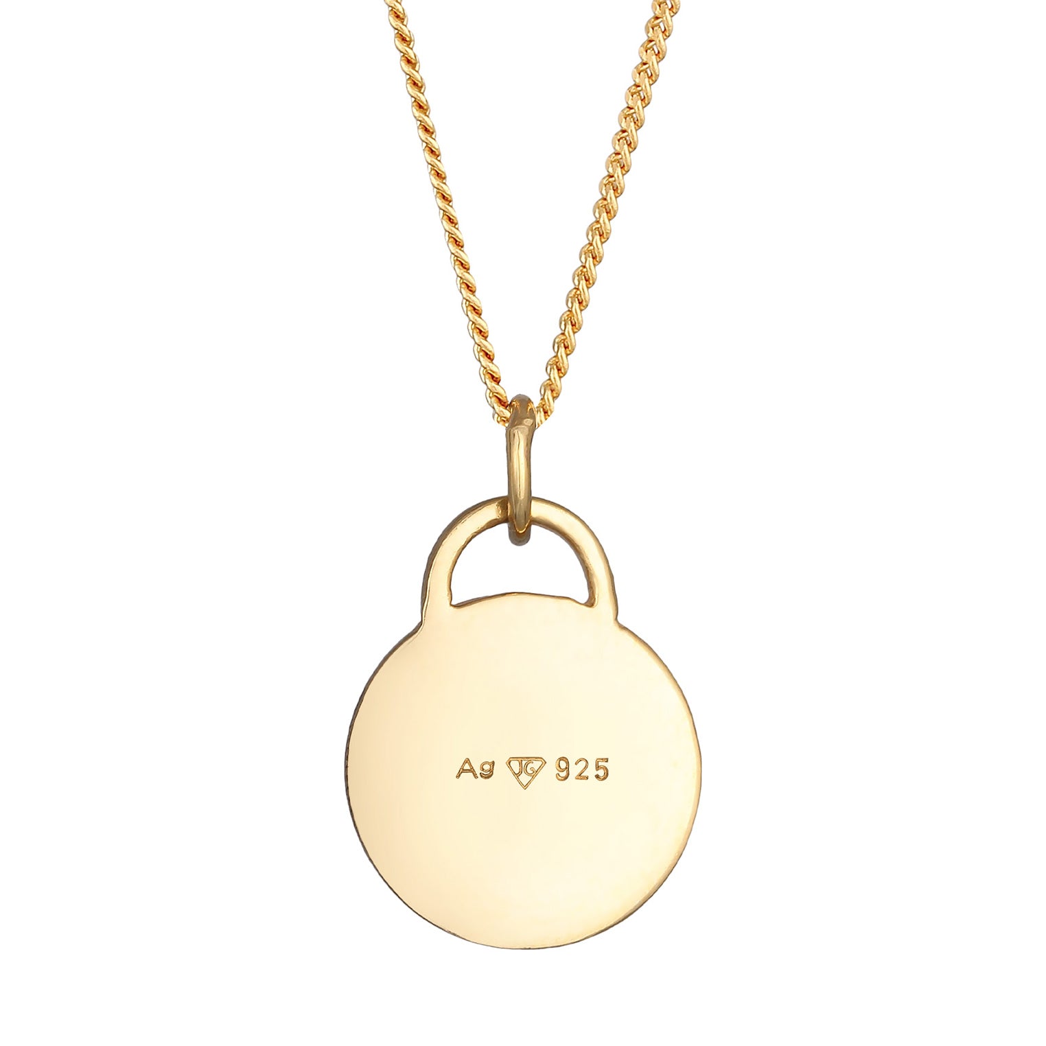 Gold - Elli | Halskette Ying Yang | Emaille | 925er Sterling Silber Vergoldet