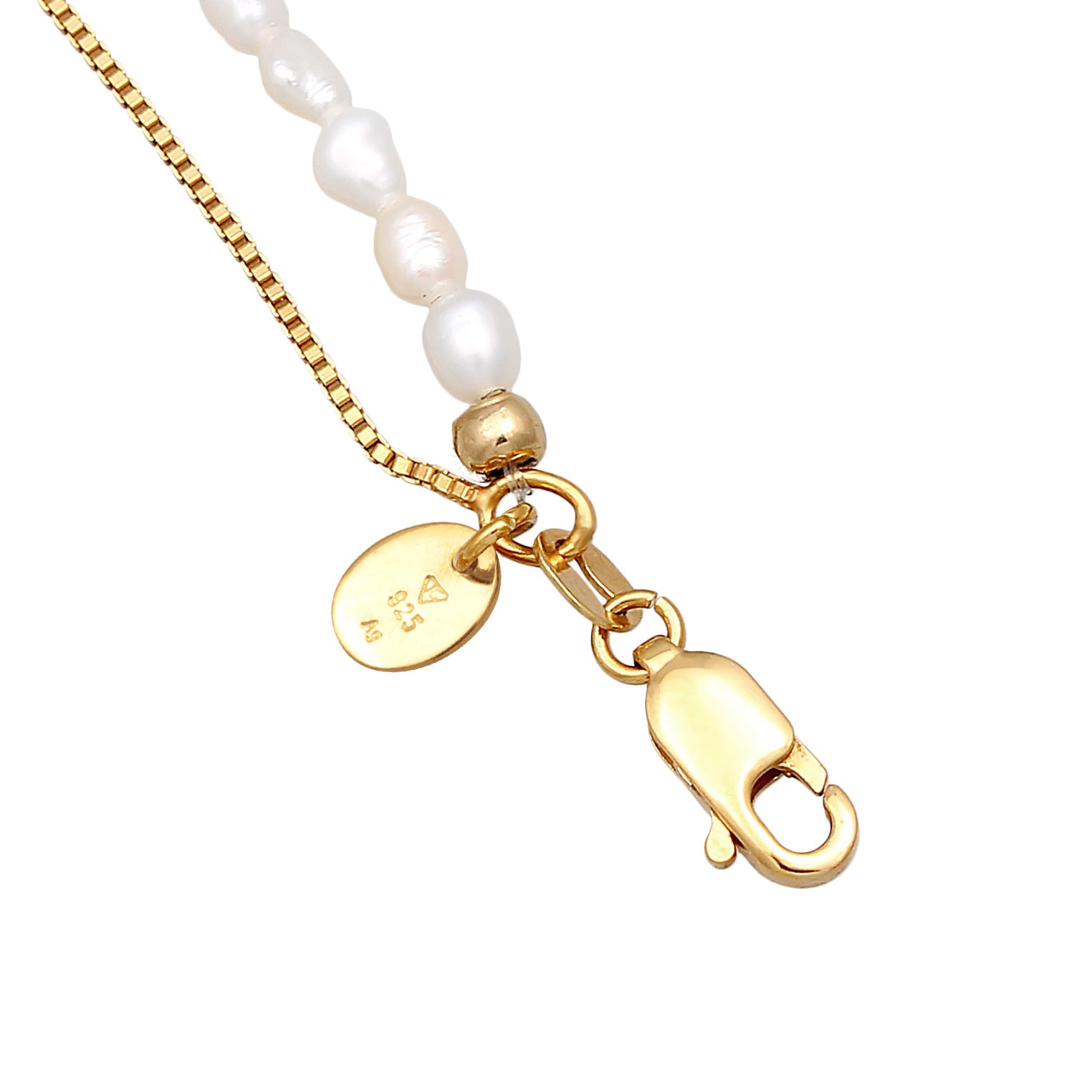 Gold - Elli PREMIUM | Choker Layer Sonne Süßwasserperlen 925 Silber