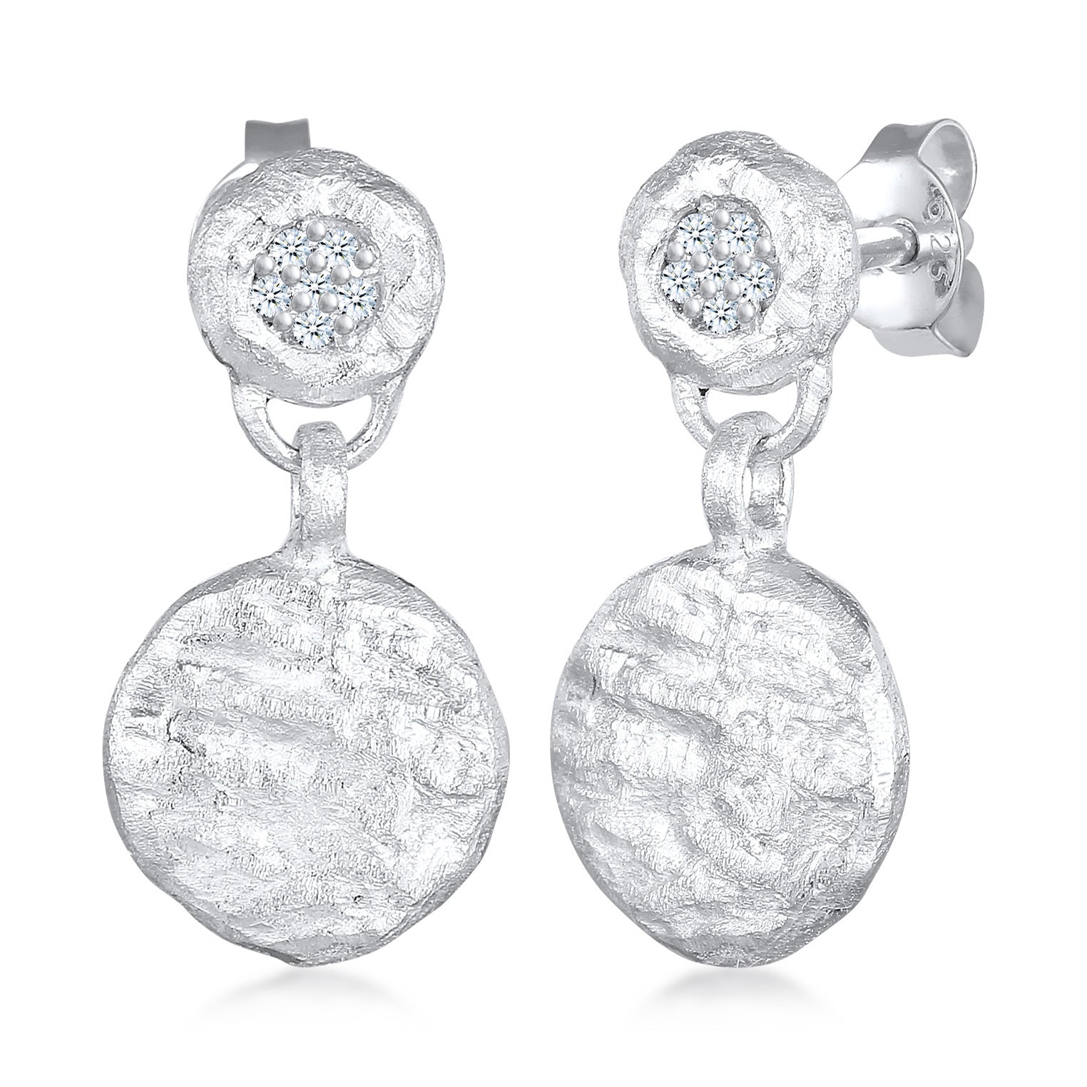 Silber - Elli DIAMONDS | Diamanten (0.05 ct) Plättchen Vintage 925 Silber