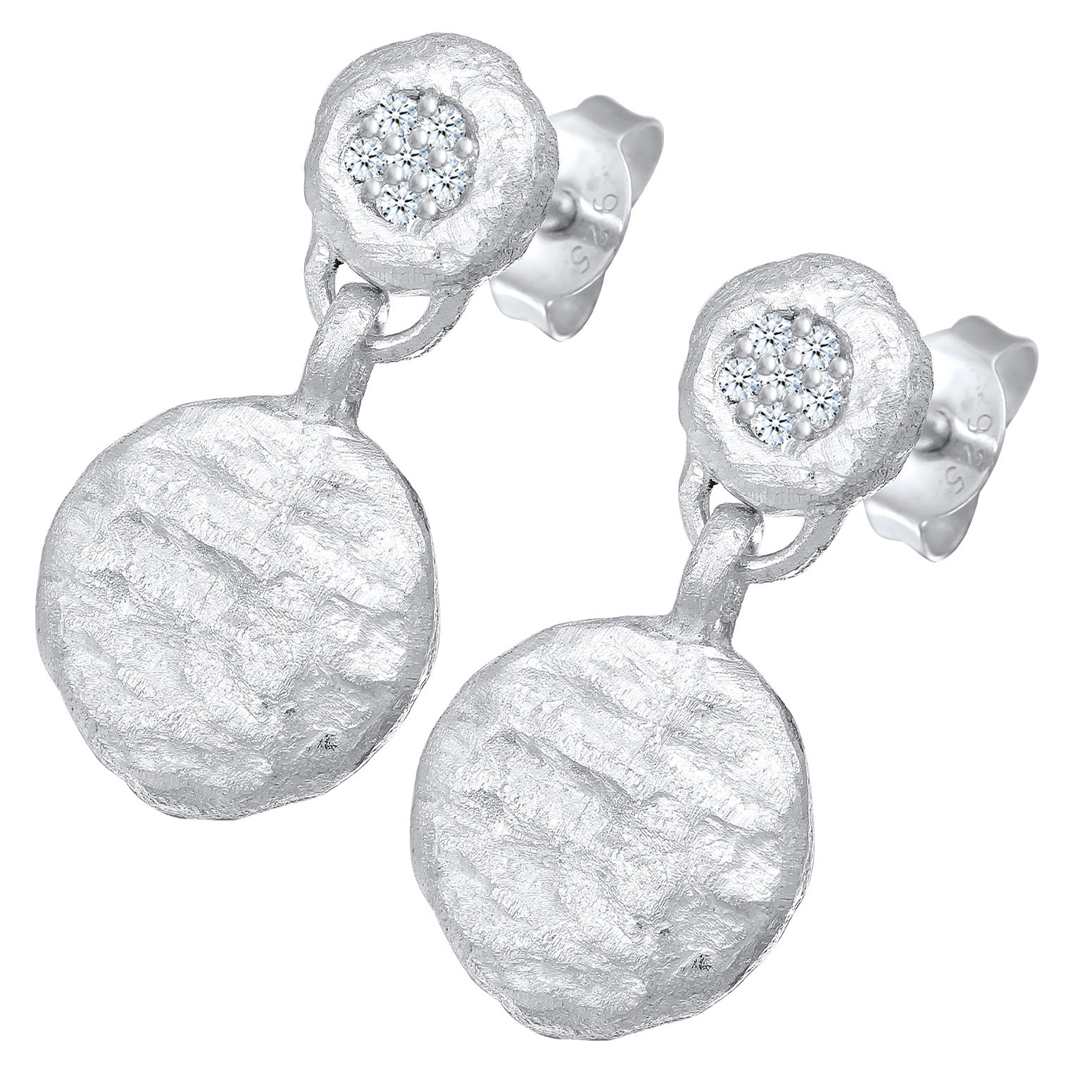 Silber - Elli DIAMONDS | Diamanten (0.05 ct) Plättchen Vintage 925 Silber