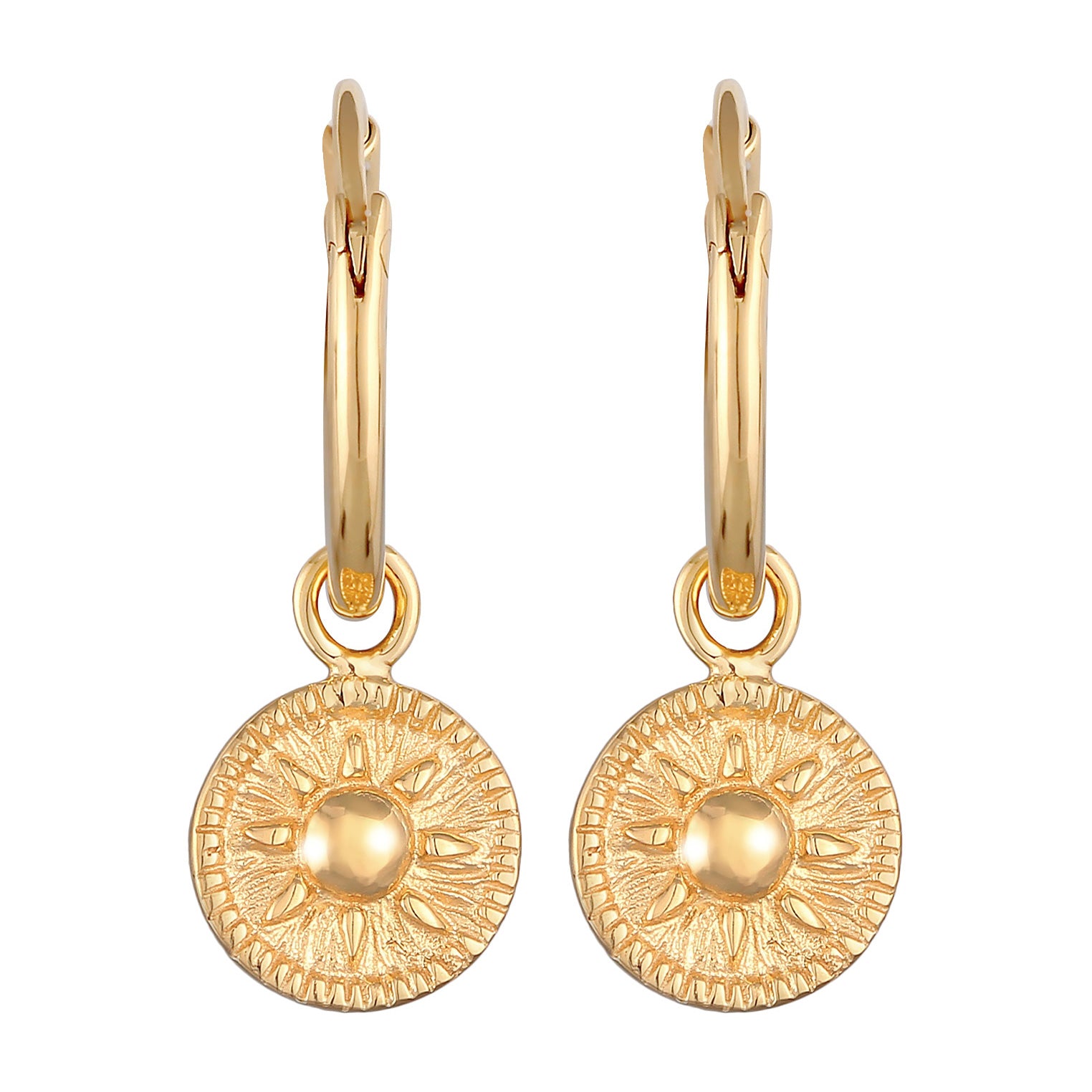 Gold - Elli | Creolen Plättchen Vintage | 925er Sterling Silber Vergoldet