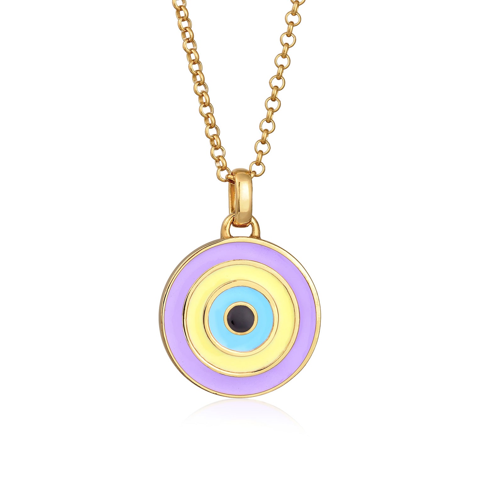 Gold - Elli | Halskette Evil Eye | Emaille (Bunt) | 925er Sterling Silber Vergoldet