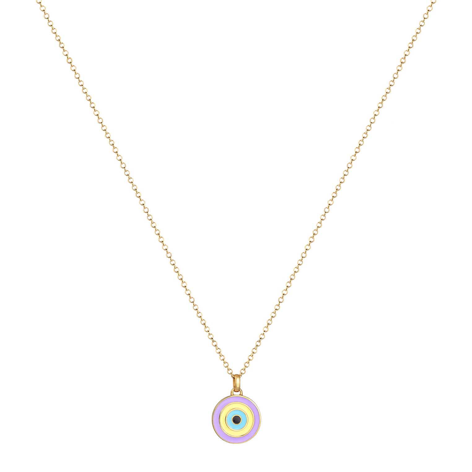 Gold - Elli | Halskette Evil Eye | Emaille (Bunt) | 925er Sterling Silber Vergoldet
