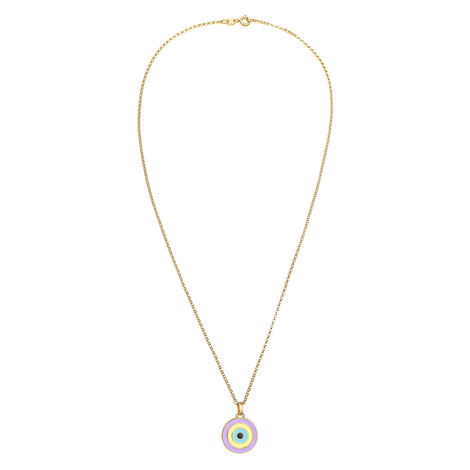 Gold - Elli | Halskette Evil Eye | Emaille (Bunt) | 925er Sterling Silber Vergoldet