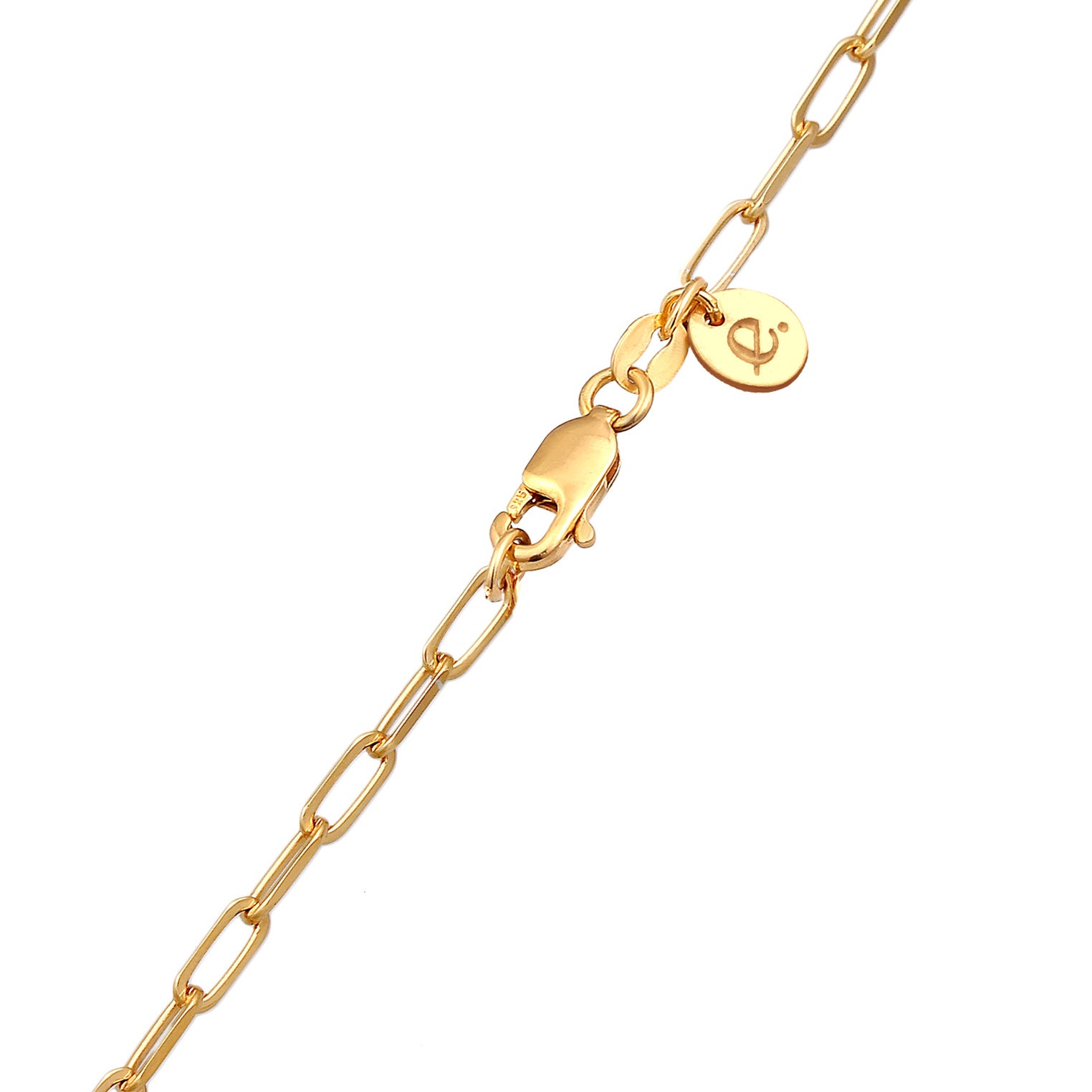 Gold - Elli PREMIUM | Glieder-Halskette Tropfen | Quarz (Grün) | 925er Sterling Silber vergoldet
