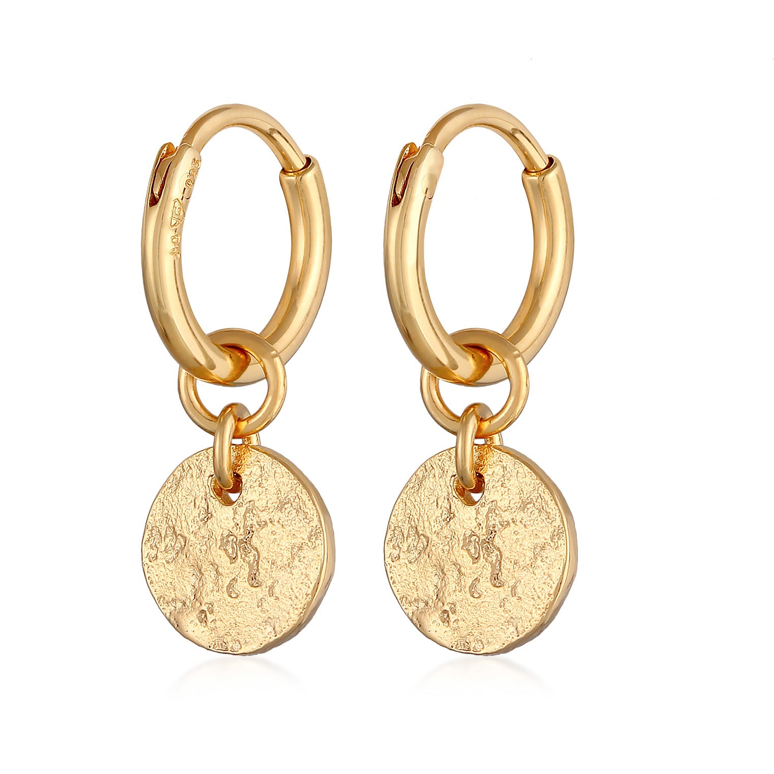 Gold - Elli | Creolen Plättchen | 925er Sterling Silber Vergoldet