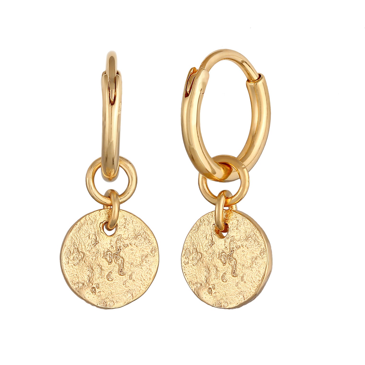 Gold - Elli | Creolen Plättchen | 925er Sterling Silber Vergoldet