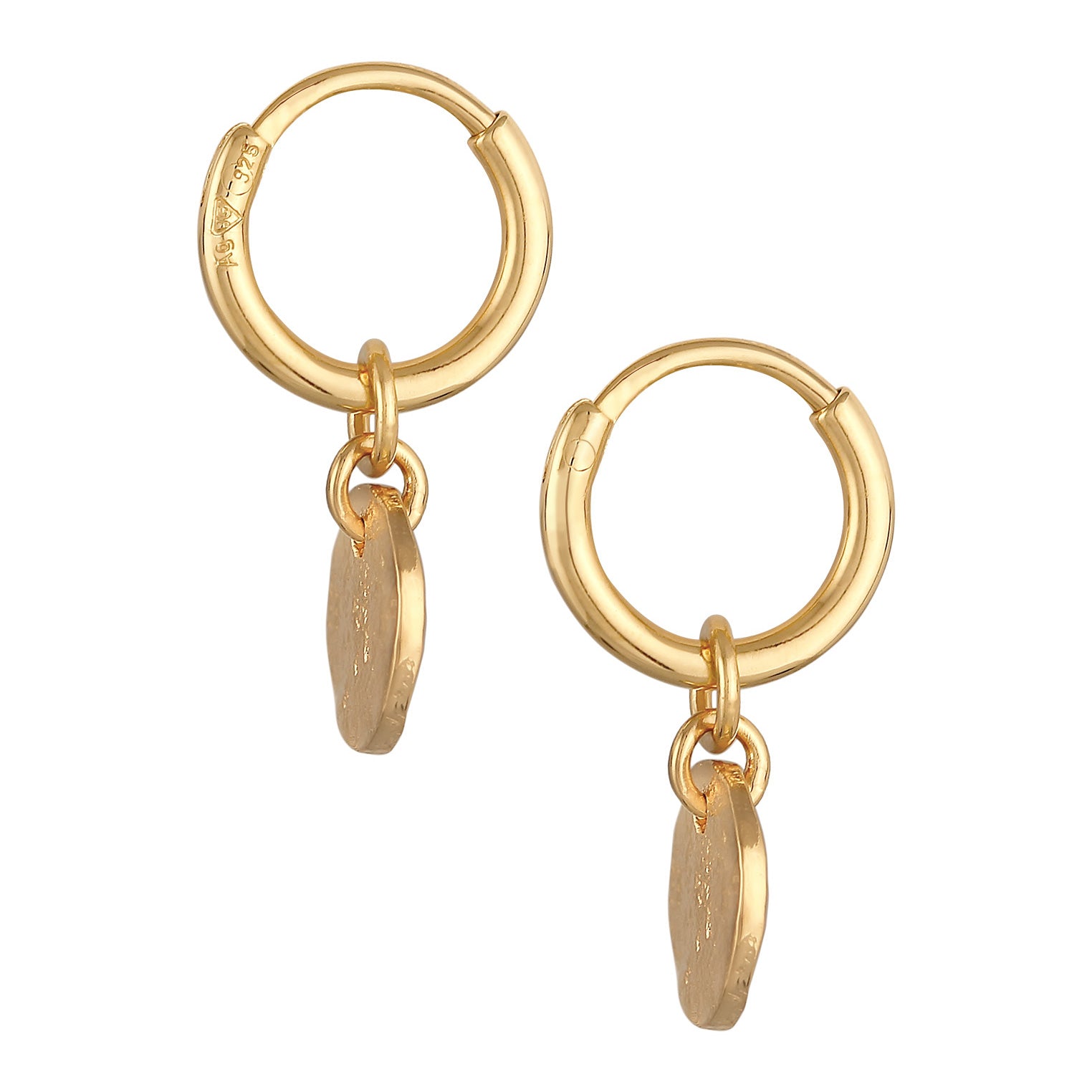 Gold - Elli | Creolen Plättchen | 925er Sterling Silber Vergoldet