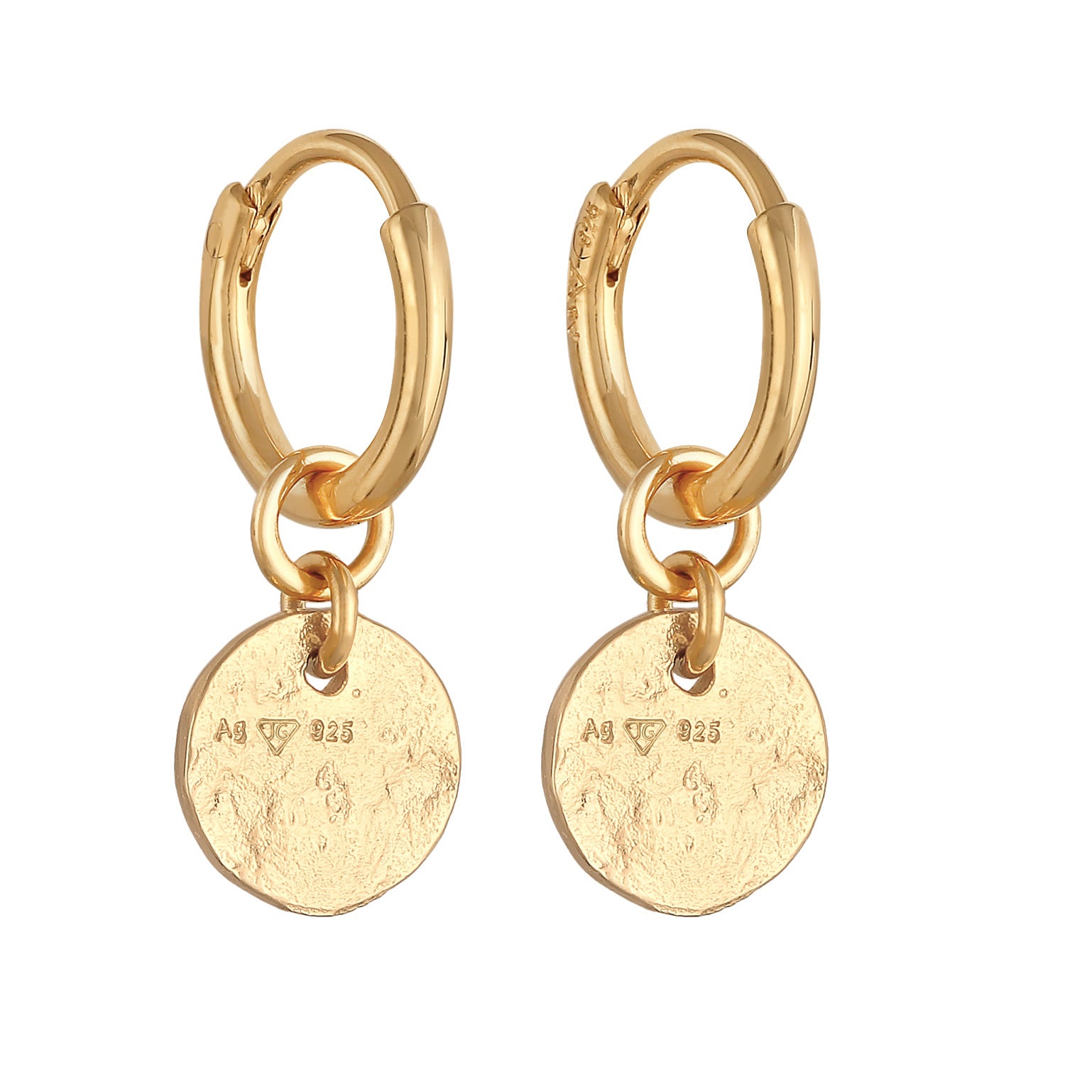 Gold - Elli | Creolen Plättchen | 925er Sterling Silber Vergoldet