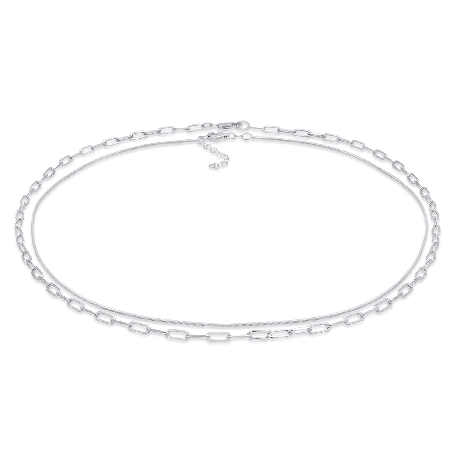 Silber - Elli PREMIUM | Choker 2er Set | 925er Sterling Silber
