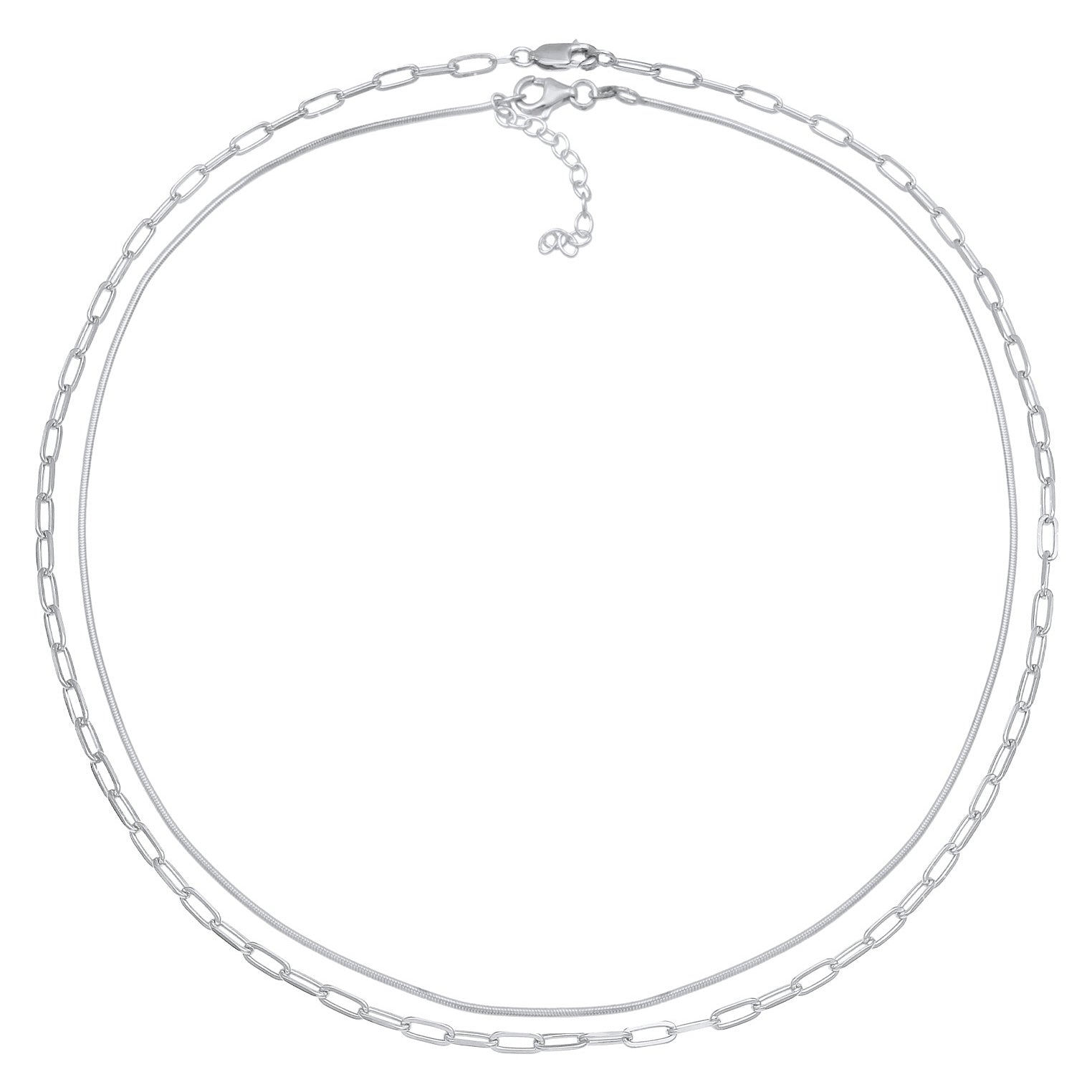 Silber - Elli PREMIUM | Choker 2er Set | 925er Sterling Silber