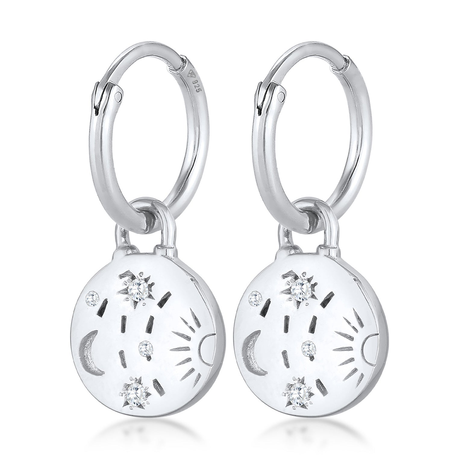 hoop earrings | Zirconia – (White) Jewelry Elli