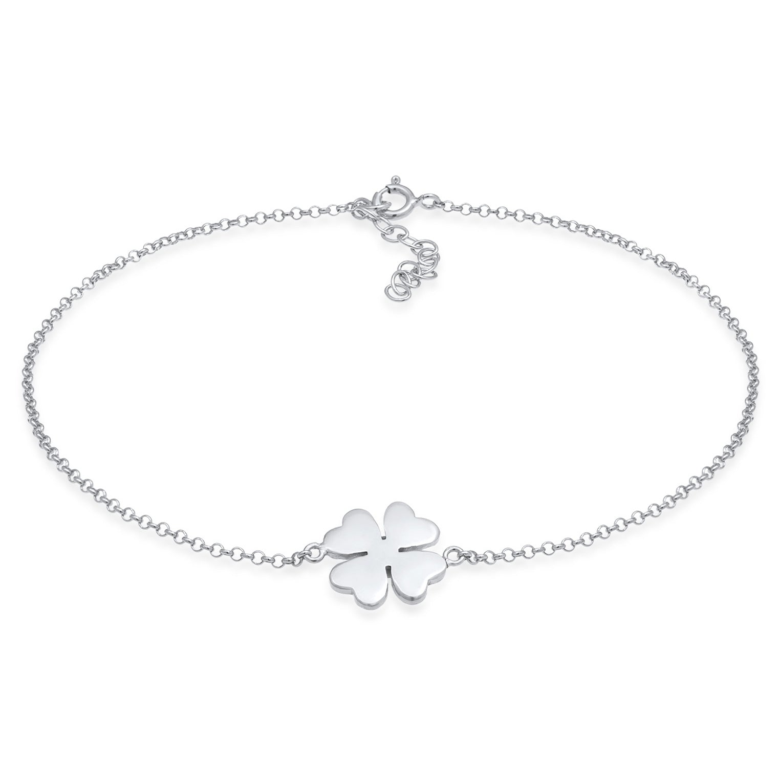 Silber - Elli | Fußkettchen Kleeblatt | 925 Sterling Silber