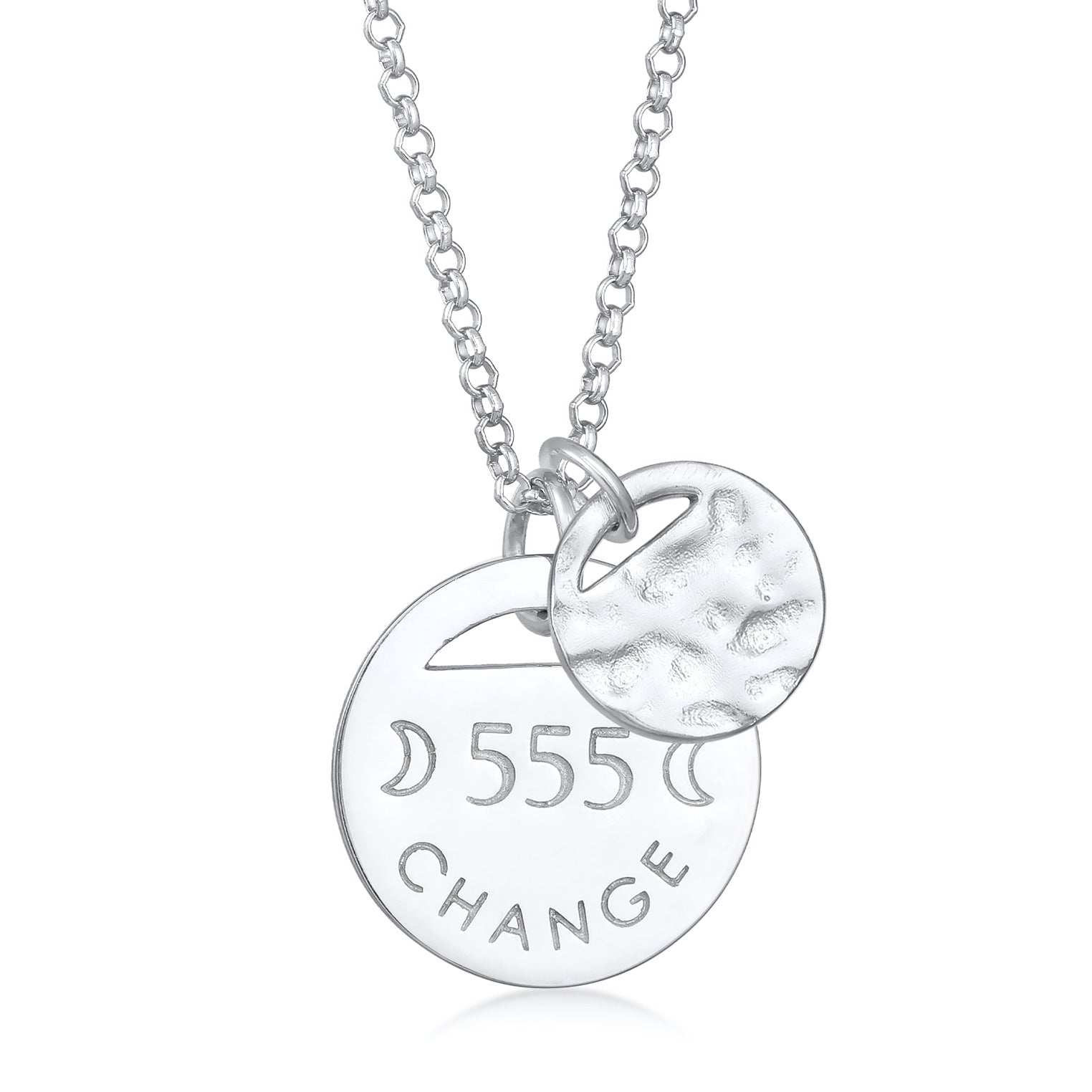 Silber - Elli | Halskette Plättchen 555 Change | 925er Sterling Silber
