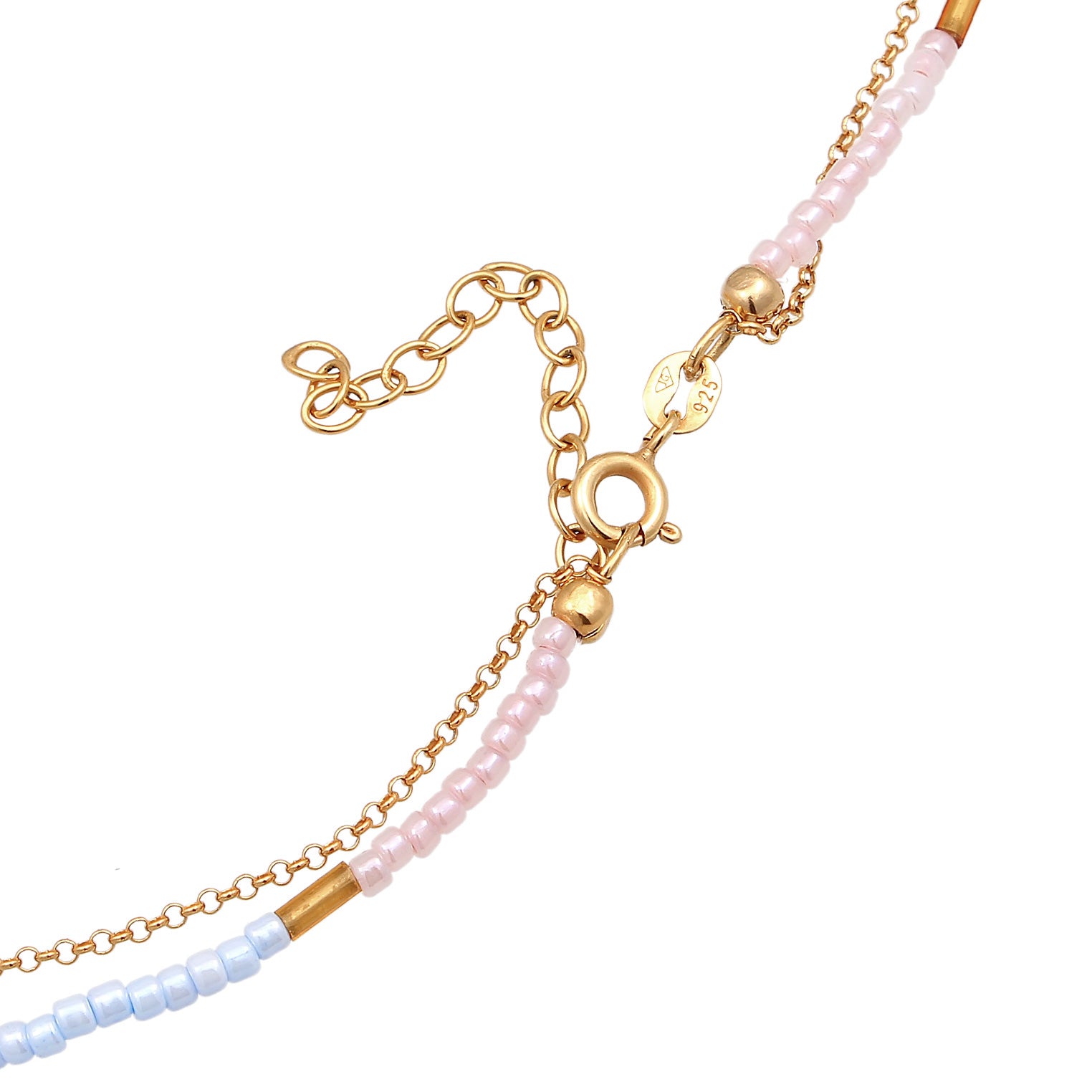 Gold - Elli | Choker Layer Beads | 925er Sterling sIlber Vergoldet