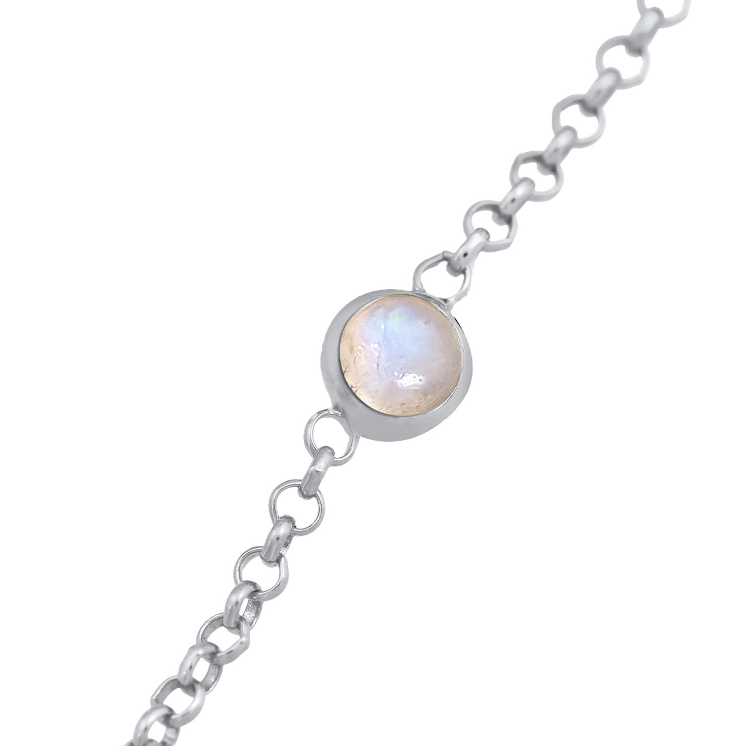 Silber - Elli | Armband Infinity | Mondstein (Weiß) | 925er Sterling Silber