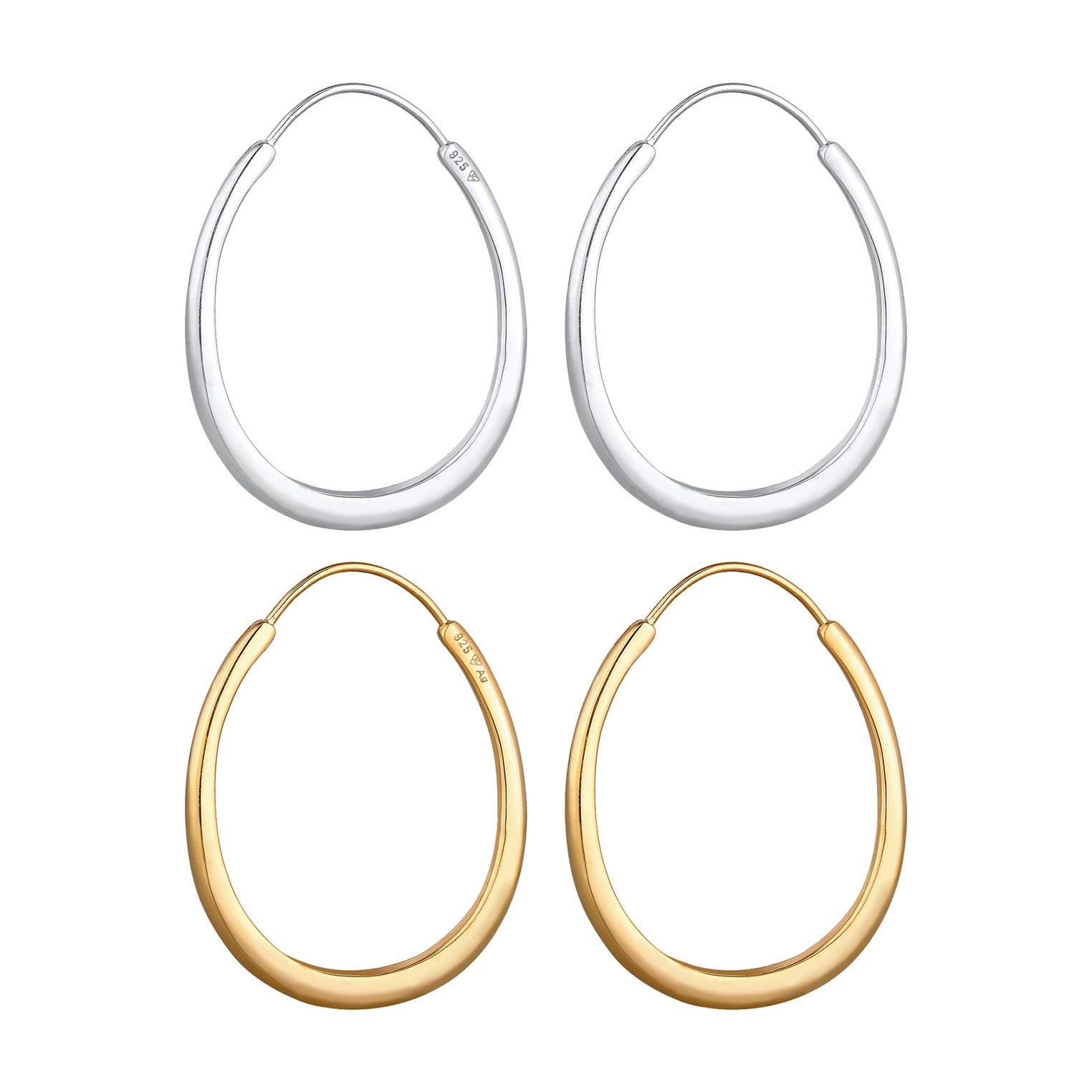 Zweifarbig - Elli | Ohrringset Bi-Color | 925er Sterling Silber Vergoldet