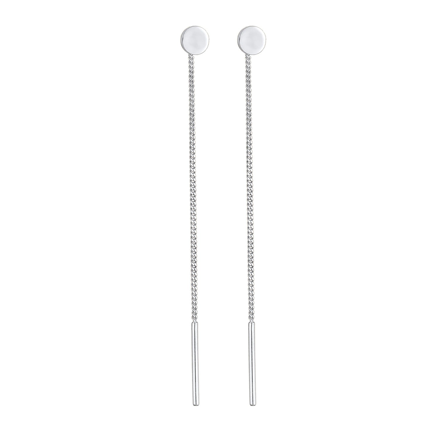 Silber - Elli | Durchzieh-Ohrhänger Plättchen | 925er Sterling Silber