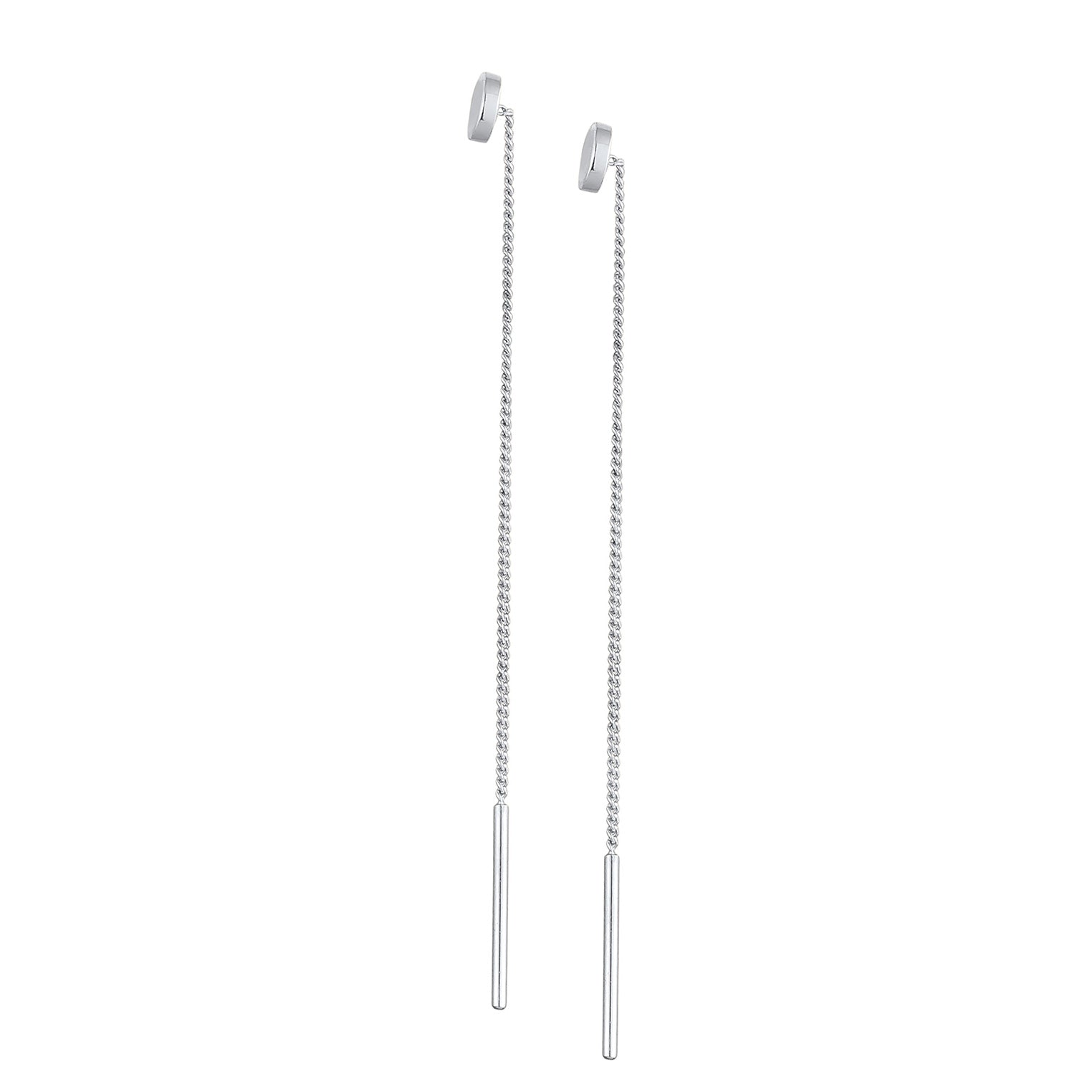 Silber - Elli | Durchzieh-Ohrhänger Plättchen | 925er Sterling Silber