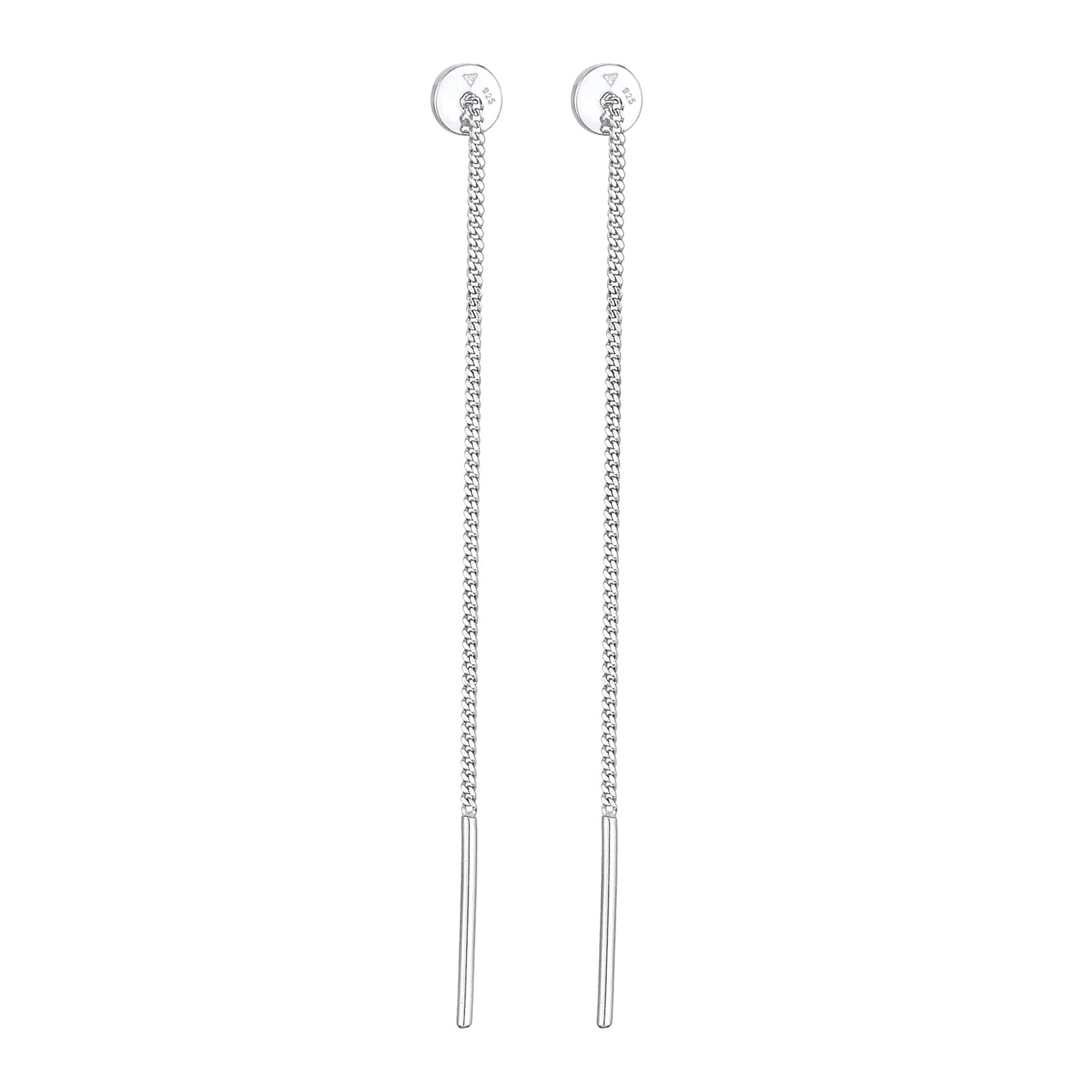Silber - Elli | Durchzieh-Ohrhänger Plättchen | 925er Sterling Silber