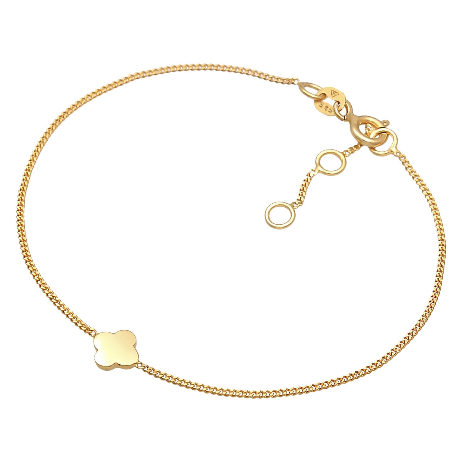 Gold - Elli PREMIUM | Armband Kleeblatt | 585er Gelbgold