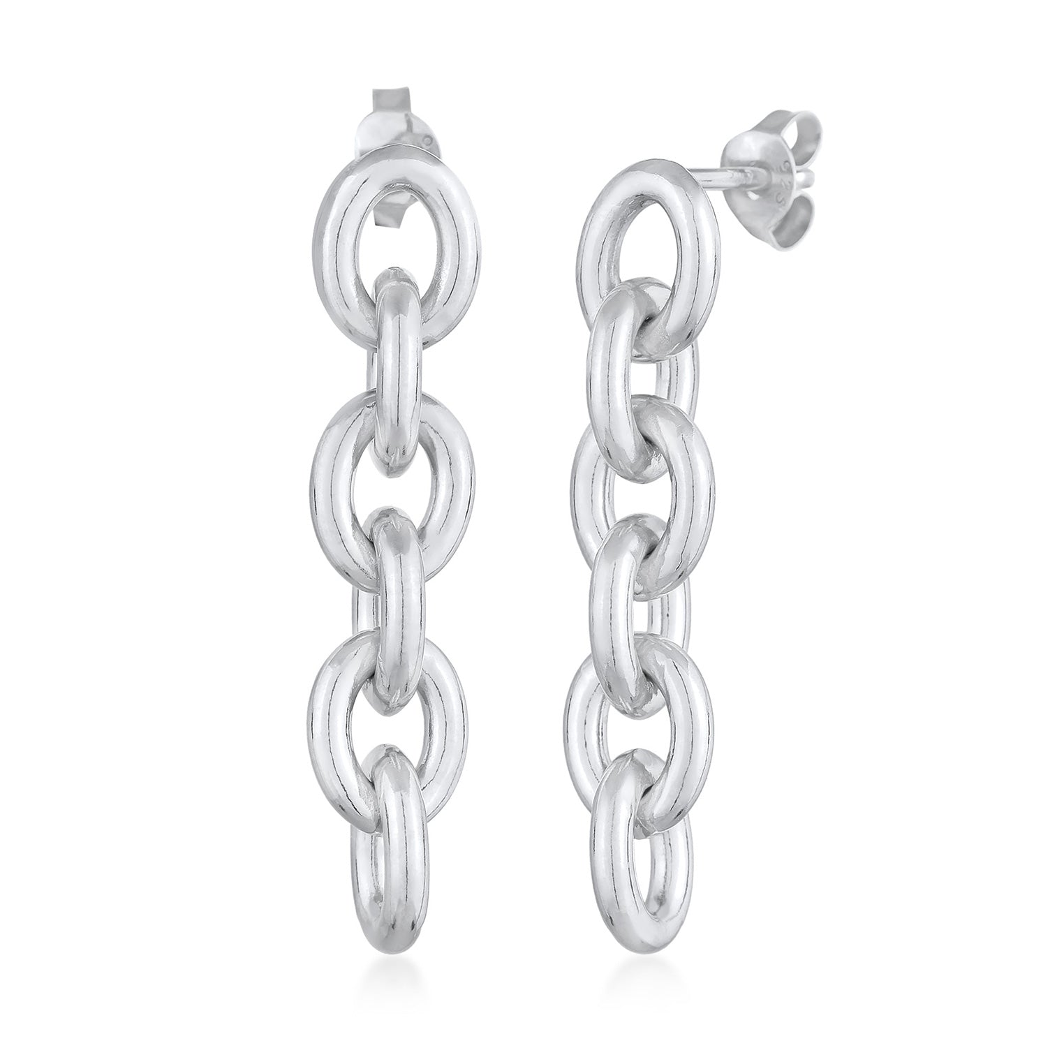 Silber - Elli | Ohrhänger Kettenglieder | 925er Sterling Silber