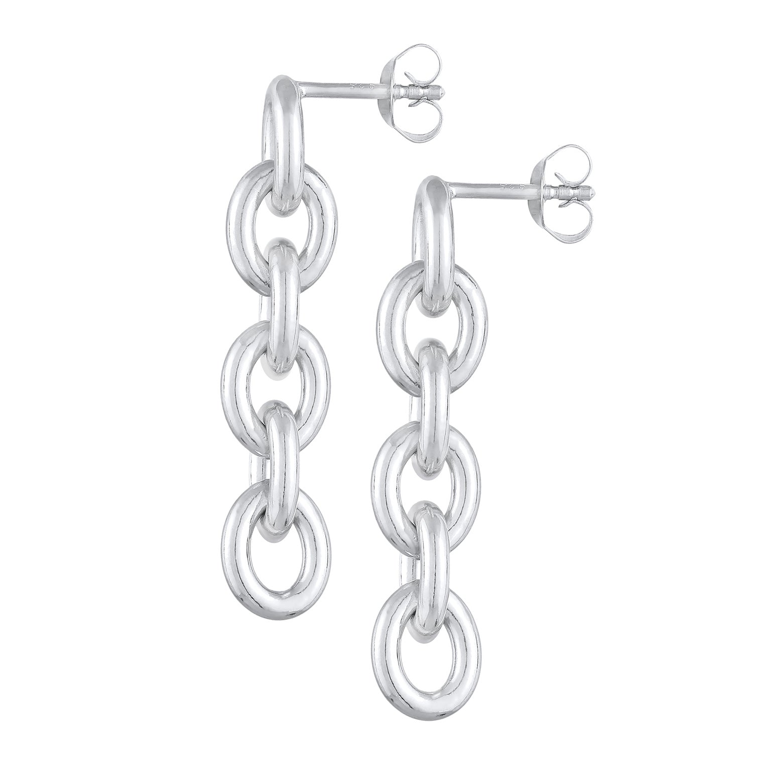 Silber - Elli | Ohrhänger Kettenglieder | 925er Sterling Silber