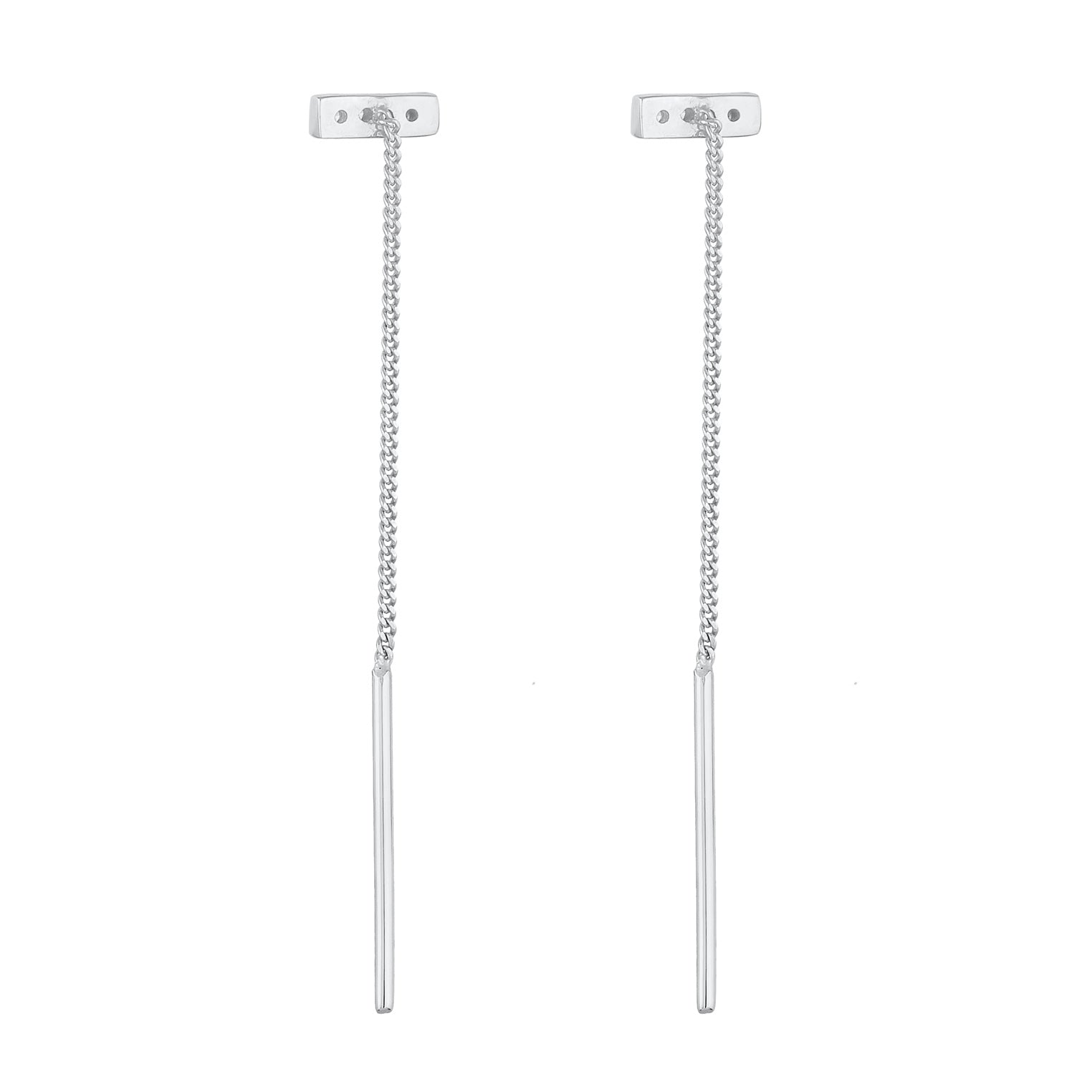 Silber - Elli | Ohrhänger Stab | Zirkonia (Weiß) | 925er Sterling Silber